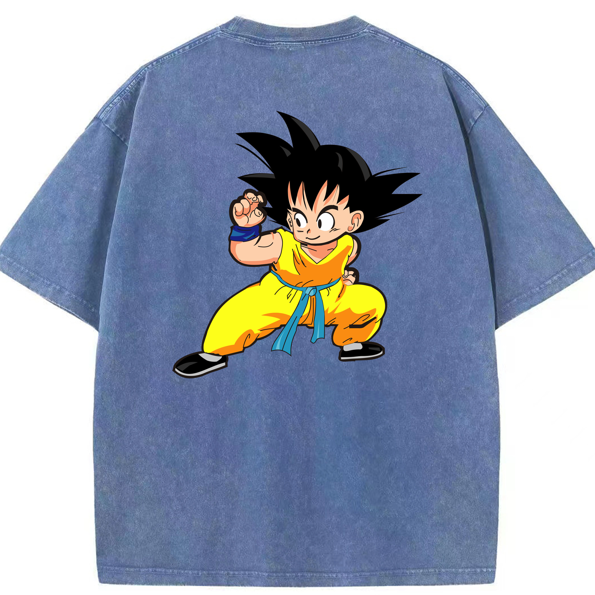 （画像用） ドラゴンボール 孫悟空（そん ごくう）Son Goku カカロット DRAGON BALL Kakarotto 綿100% ヴィンテージ風 半袖Tシャツ（背面プリント）