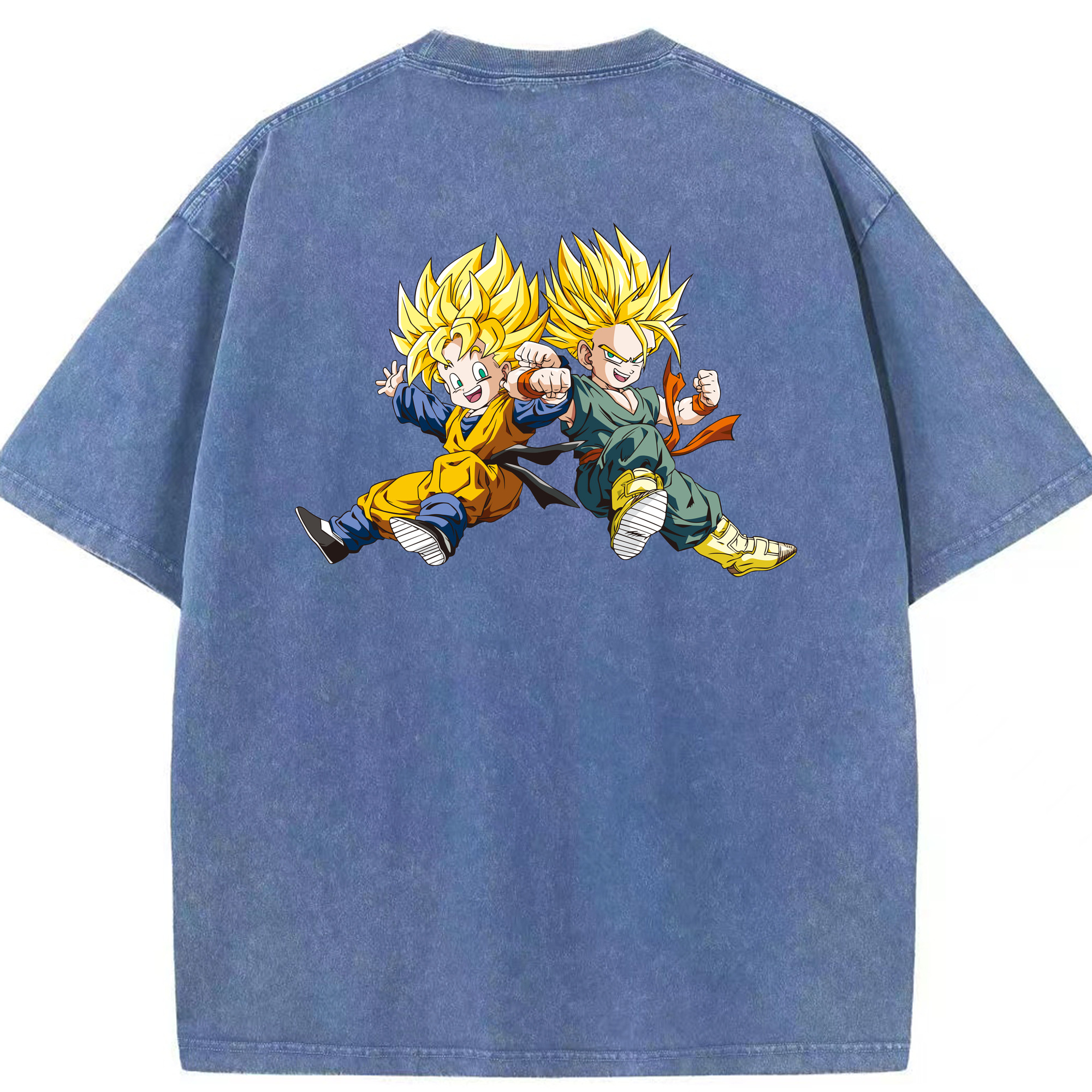 （画像用） ドラゴンボール 孫悟空（そん ごくう）Son Goku カカロット DRAGON BALL Kakarotto 綿100% ヴィンテージ風 半袖Tシャツ（背面プリント）