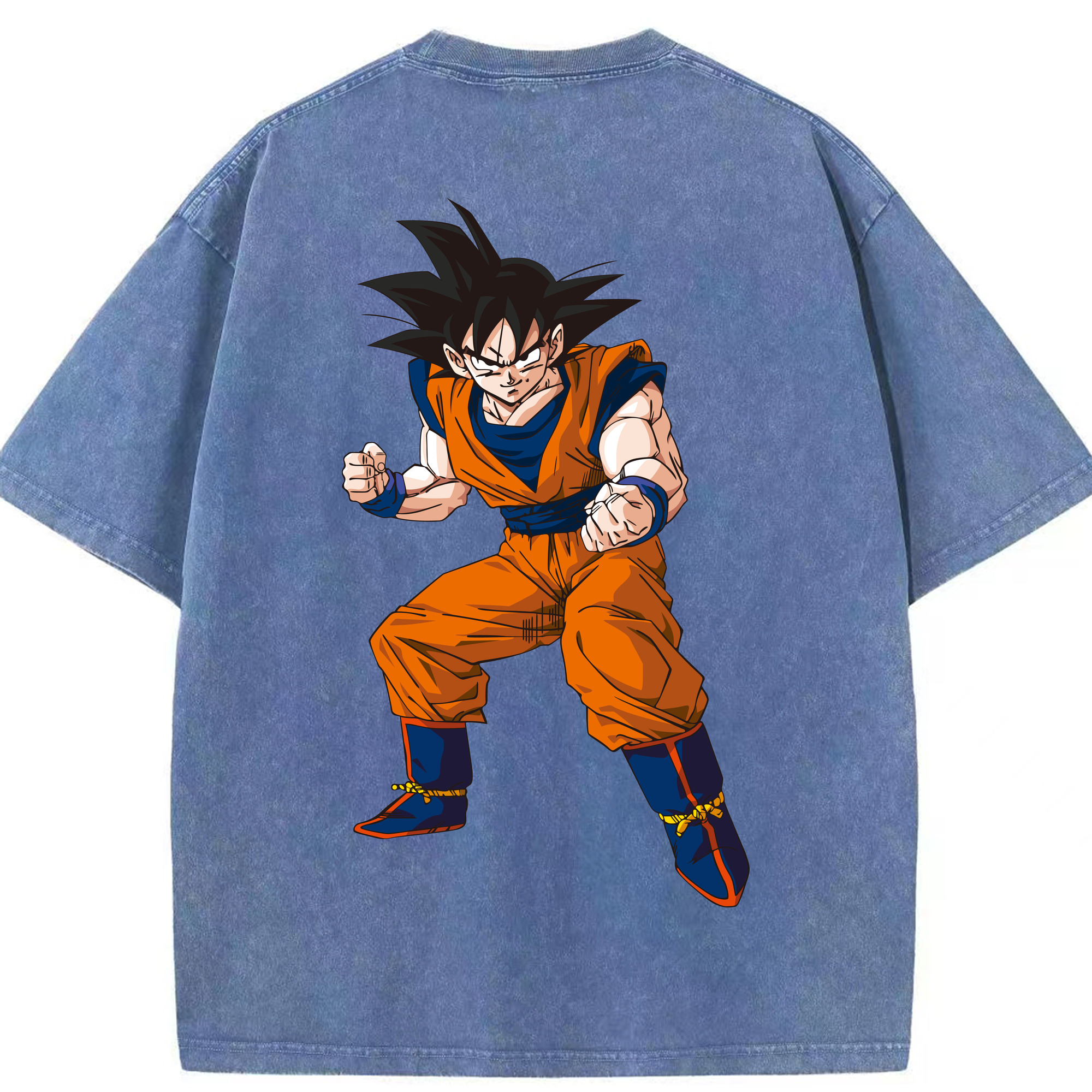 （画像用） ドラゴンボール 孫悟空（そん ごくう）Son Goku カカロット DRAGON BALL Kakarotto 綿100% ヴィンテージ風 半袖Tシャツ（背面プリント）