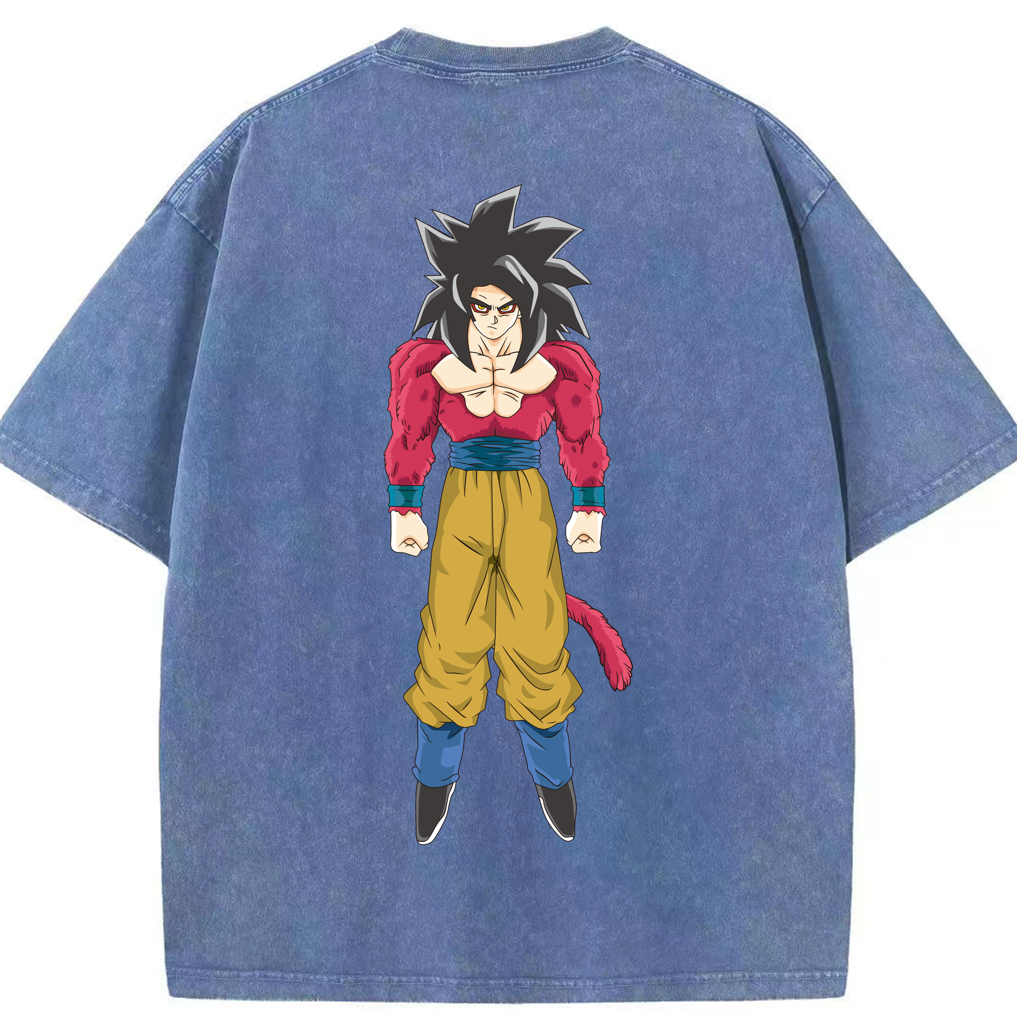 （画像用） ドラゴンボール 孫悟空（そん ごくう）Son Goku カカロット DRAGON BALL Kakarotto 綿100% ヴィンテージ風 半袖Tシャツ（背面プリント）