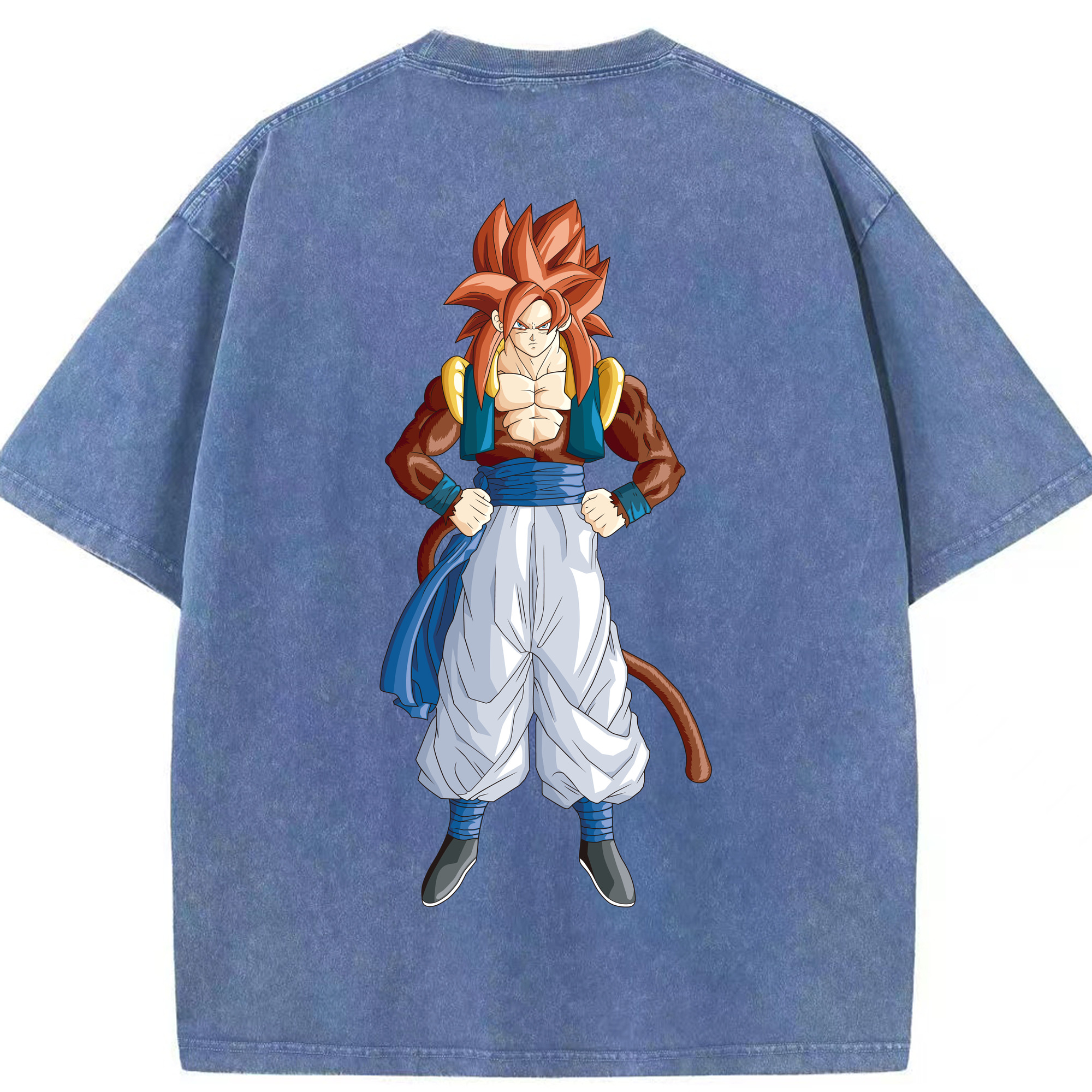 （画像用） ドラゴンボール 孫悟空（そん ごくう）Son Goku カカロット DRAGON BALL Kakarotto 綿100% ヴィンテージ風 半袖Tシャツ（背面プリント）