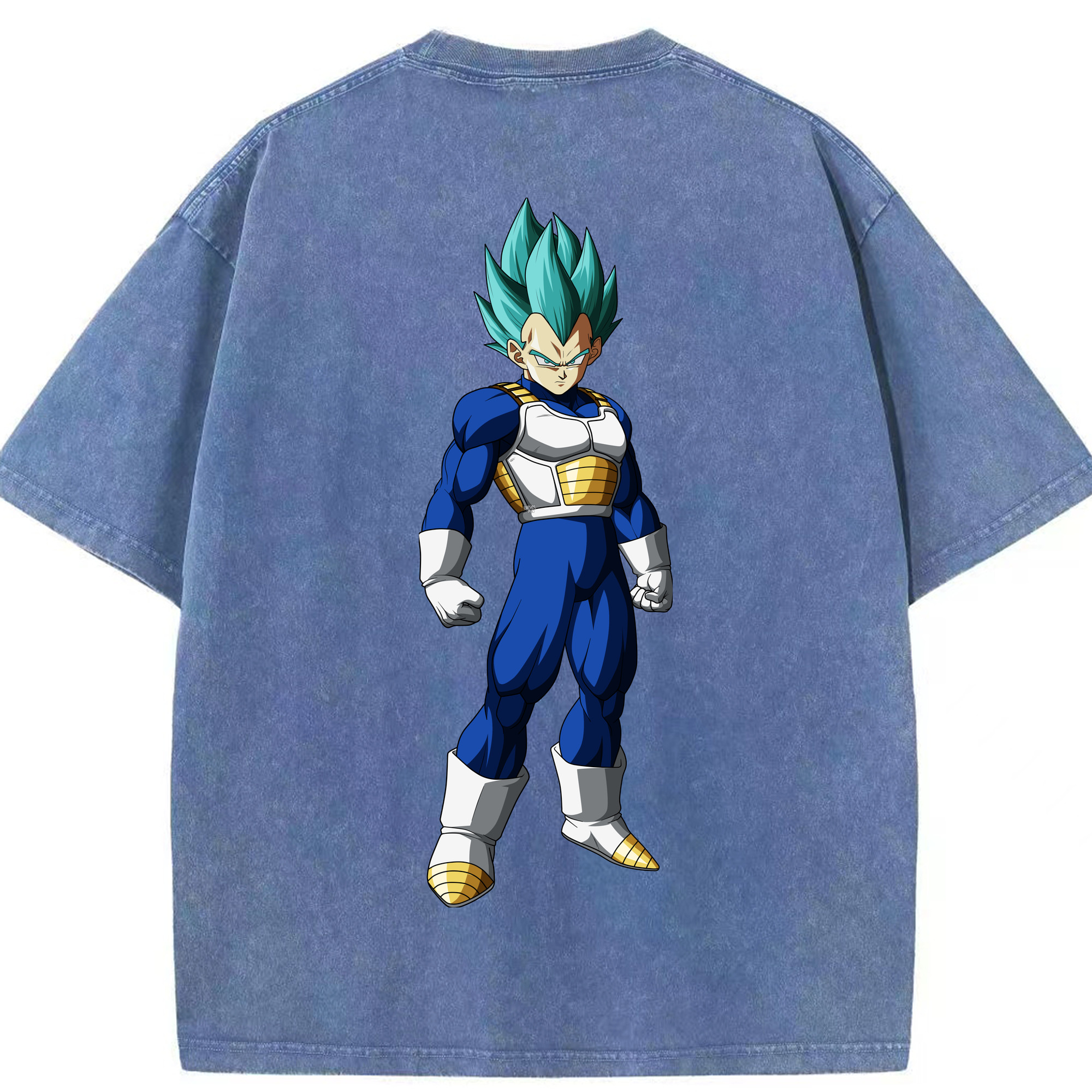 （画像用） ドラゴンボール ベジータ四世（Bejīta Yonsei）DRAGON BALL Vegeta IV 綿100% ヴィンテージ風 半袖Tシャツ（背面プリント）