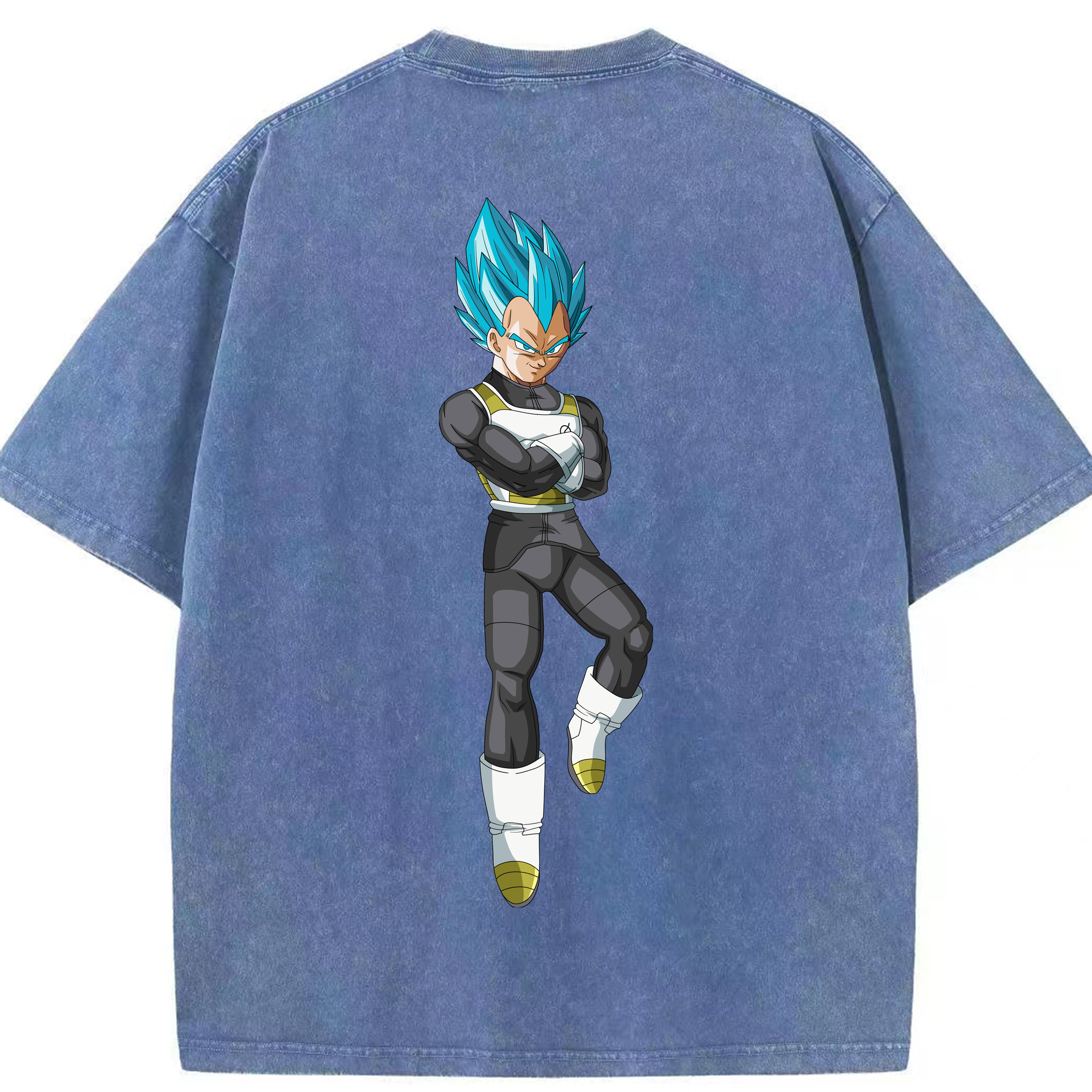 （画像用） ドラゴンボール ベジータ四世（Bejīta Yonsei）DRAGON BALL Vegeta IV 綿100% ヴィンテージ風 半袖Tシャツ（背面プリント）