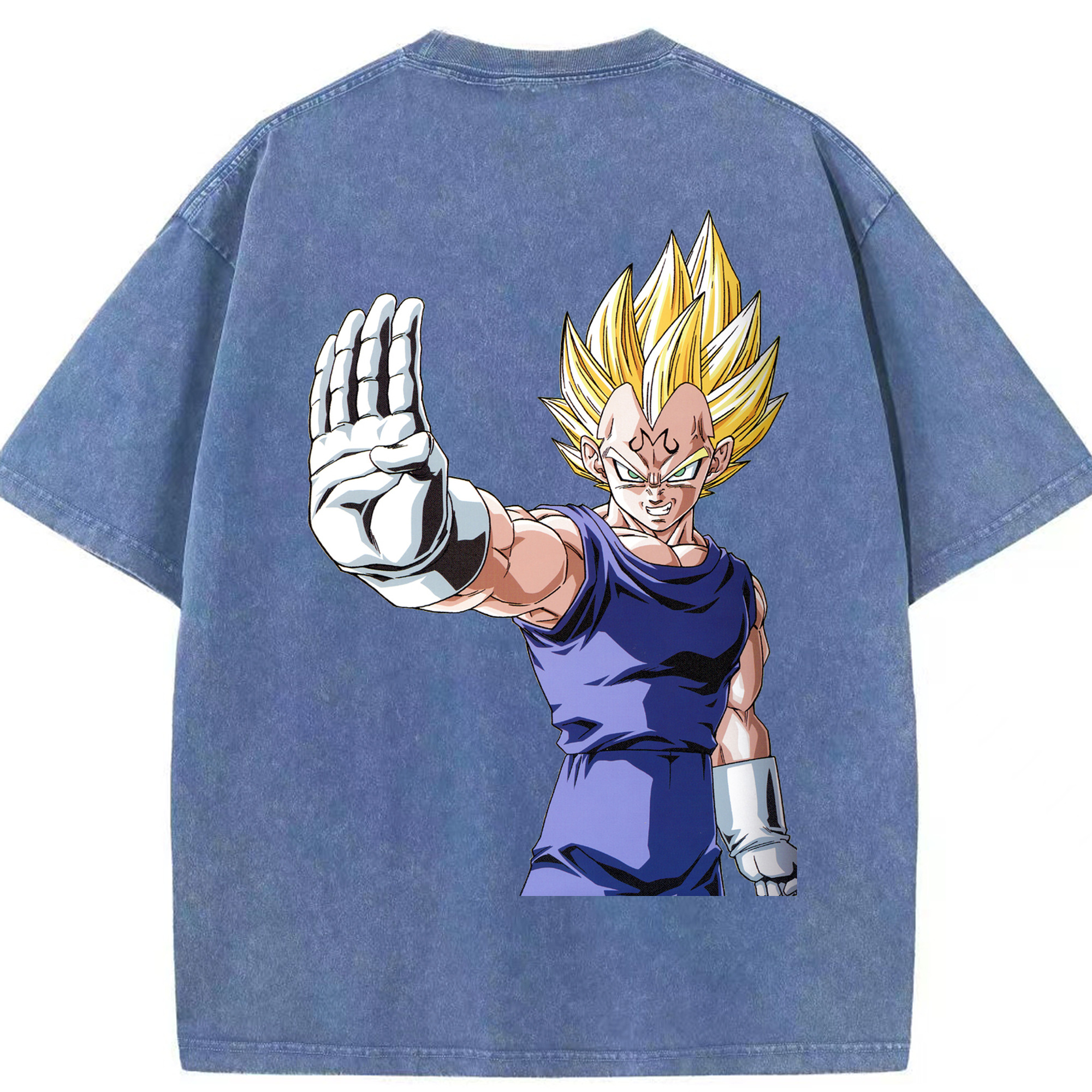 （画像用） ドラゴンボール ベジータ四世（Bejīta Yonsei）DRAGON BALL Vegeta IV 綿100% ヴィンテージ風 半袖Tシャツ（背面プリント）
