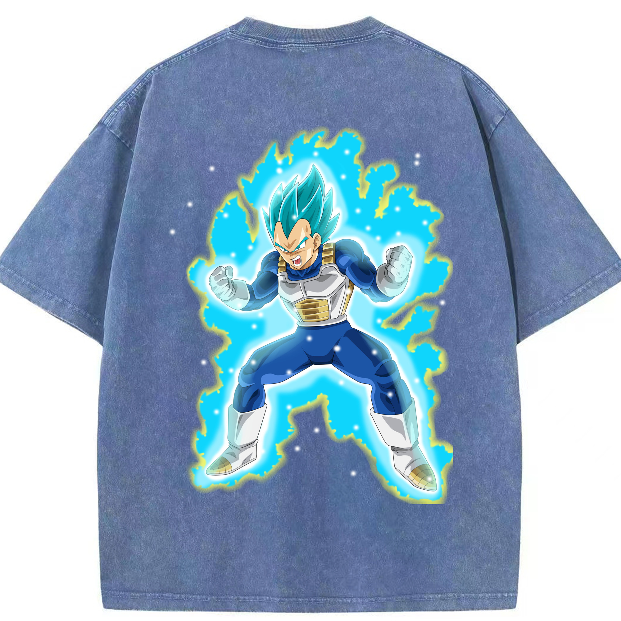 （画像用） ドラゴンボール ベジータ四世（Bejīta Yonsei）DRAGON BALL Vegeta IV 綿100% ヴィンテージ風 半袖Tシャツ（背面プリント）
