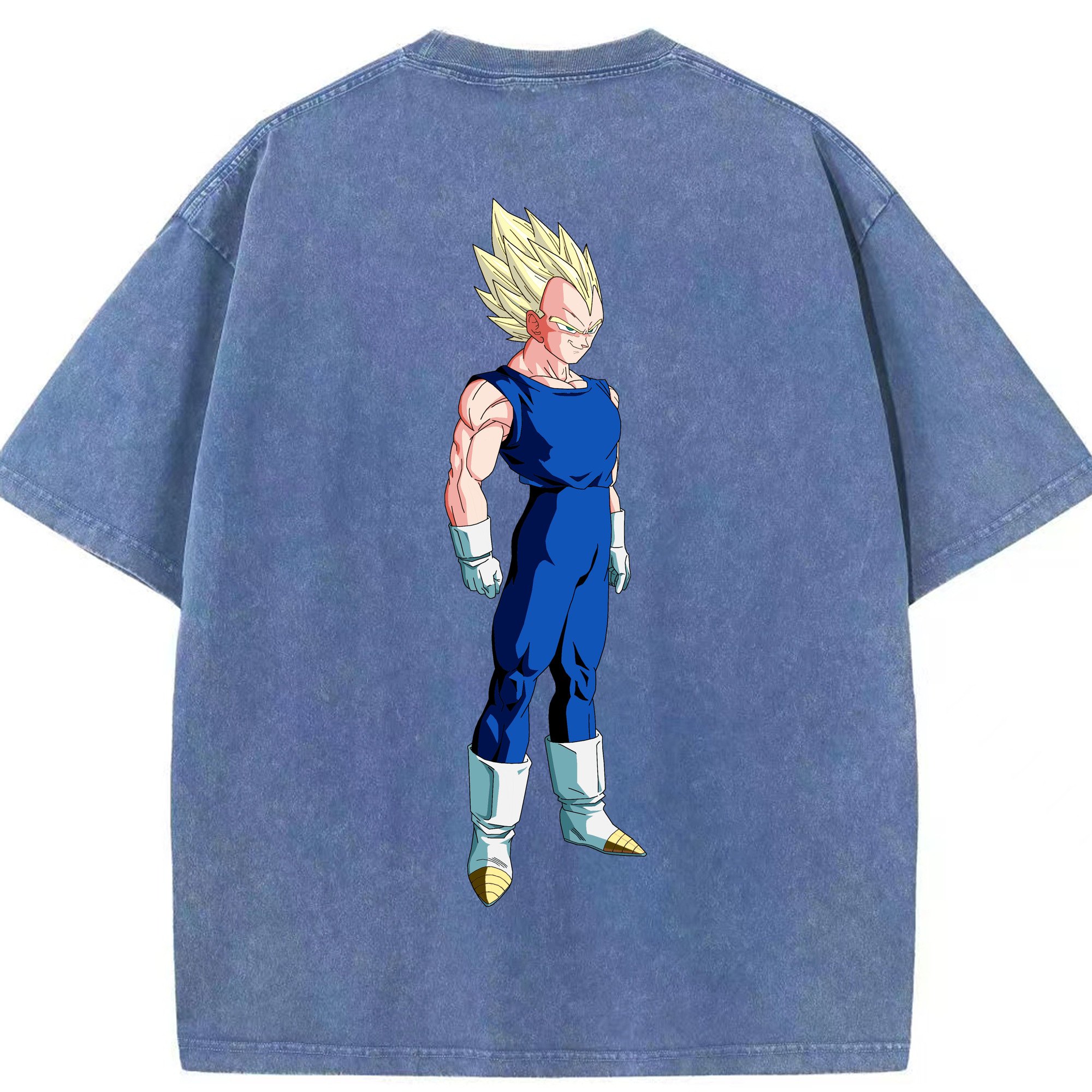 （画像用） ドラゴンボール ベジータ四世（Bejīta Yonsei）DRAGON BALL Vegeta IV 綿100% ヴィンテージ風 半袖Tシャツ（背面プリント）