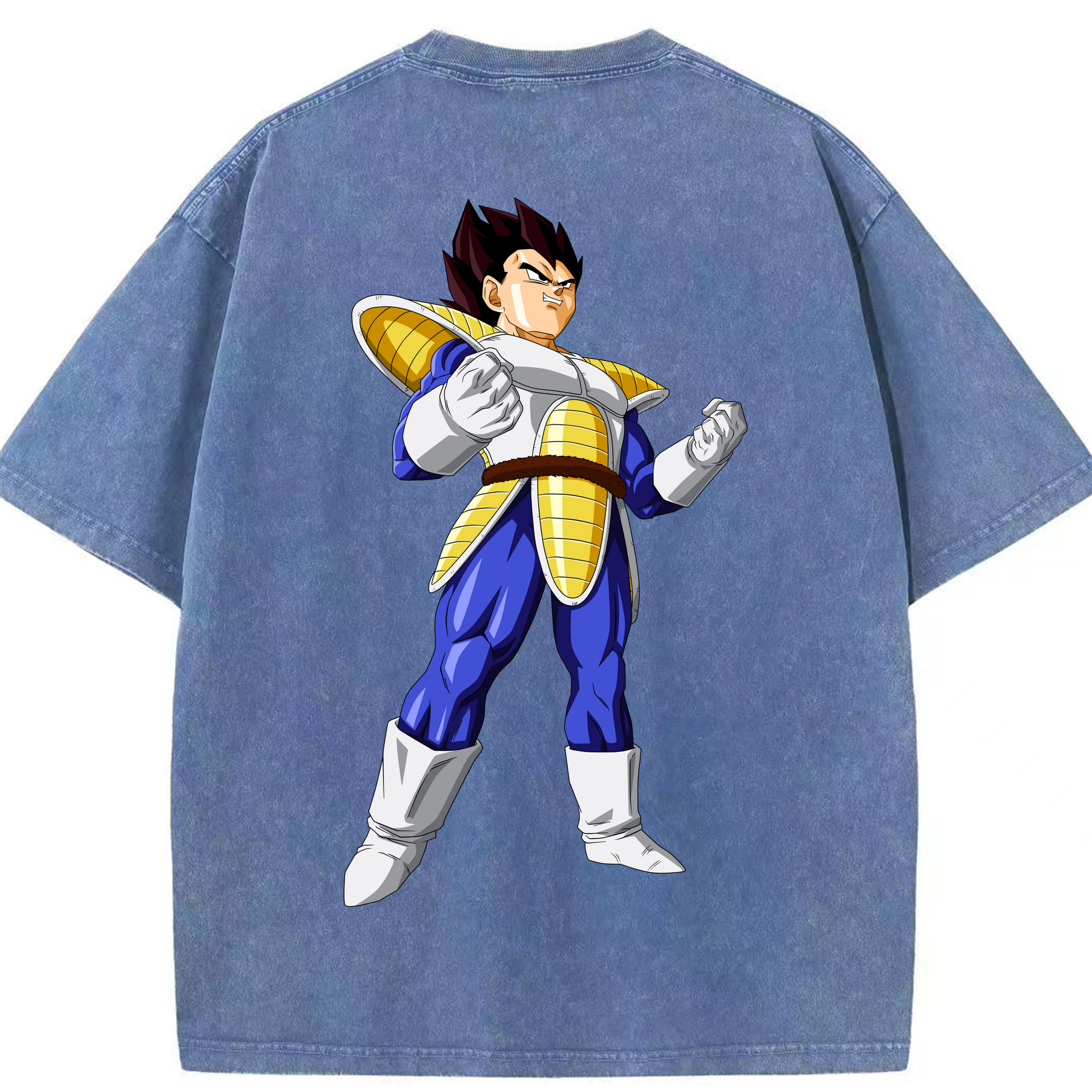 （画像用） ドラゴンボール ベジータ四世（Bejīta Yonsei）DRAGON BALL Vegeta IV 綿100% ヴィンテージ風 半袖Tシャツ（背面プリント）