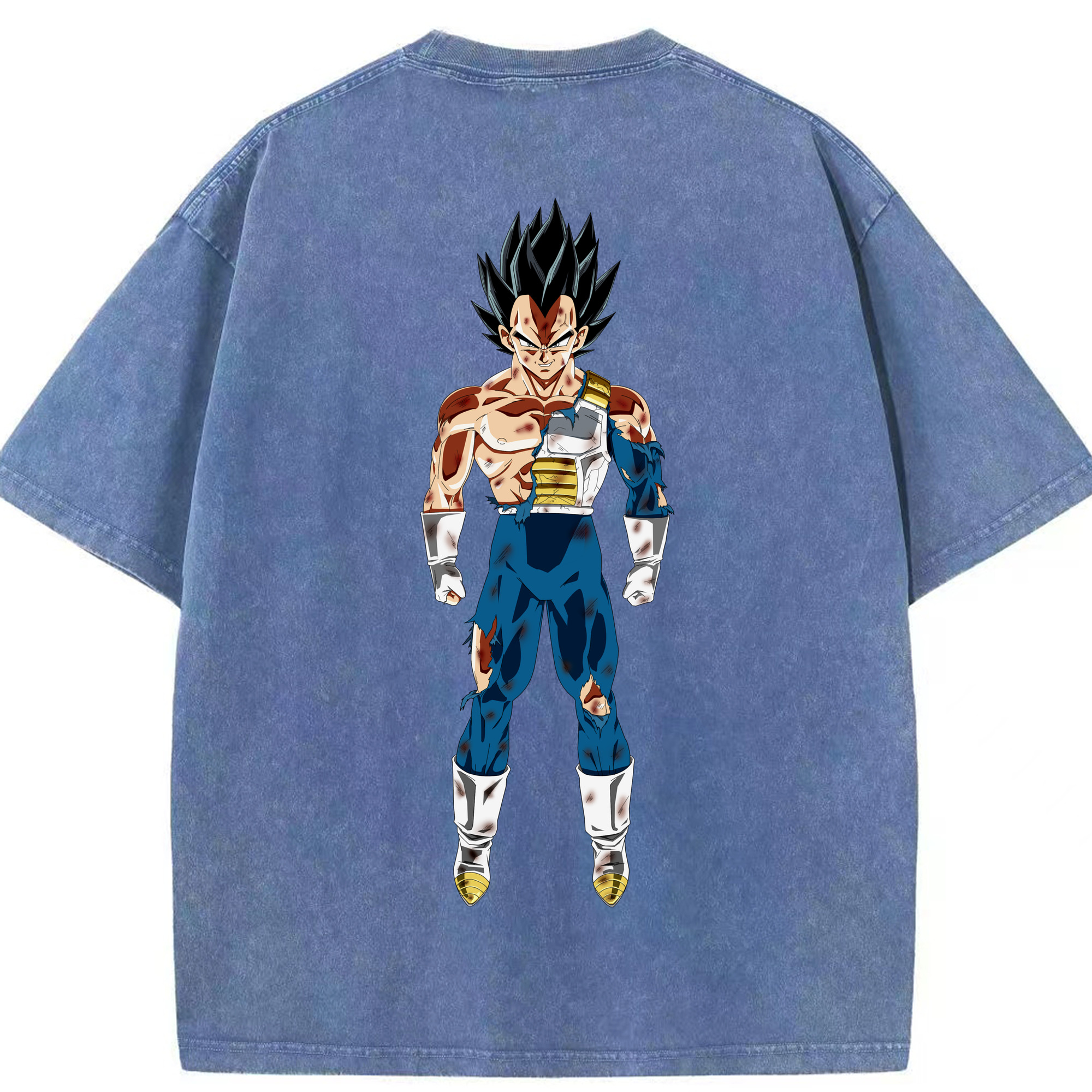 （画像用） ドラゴンボール ベジータ四世（Bejīta Yonsei）DRAGON BALL Vegeta IV 綿100% ヴィンテージ風 半袖Tシャツ（背面プリント）