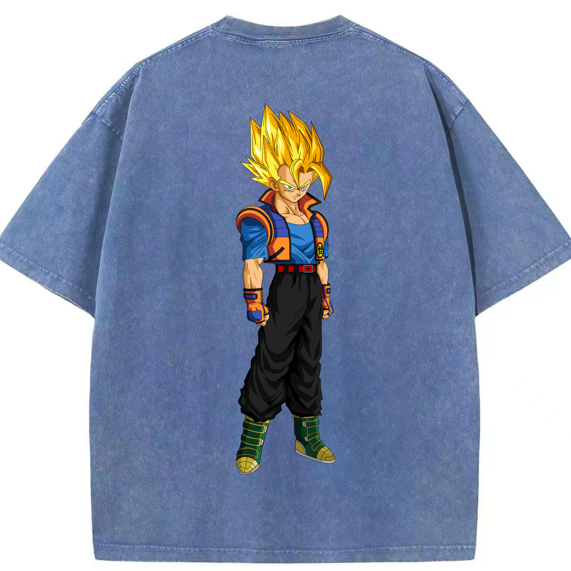 （画像用） ドラゴンボール ベジータ四世（Bejīta Yonsei）DRAGON BALL Vegeta IV 綿100% ヴィンテージ風 半袖Tシャツ（背面プリント）