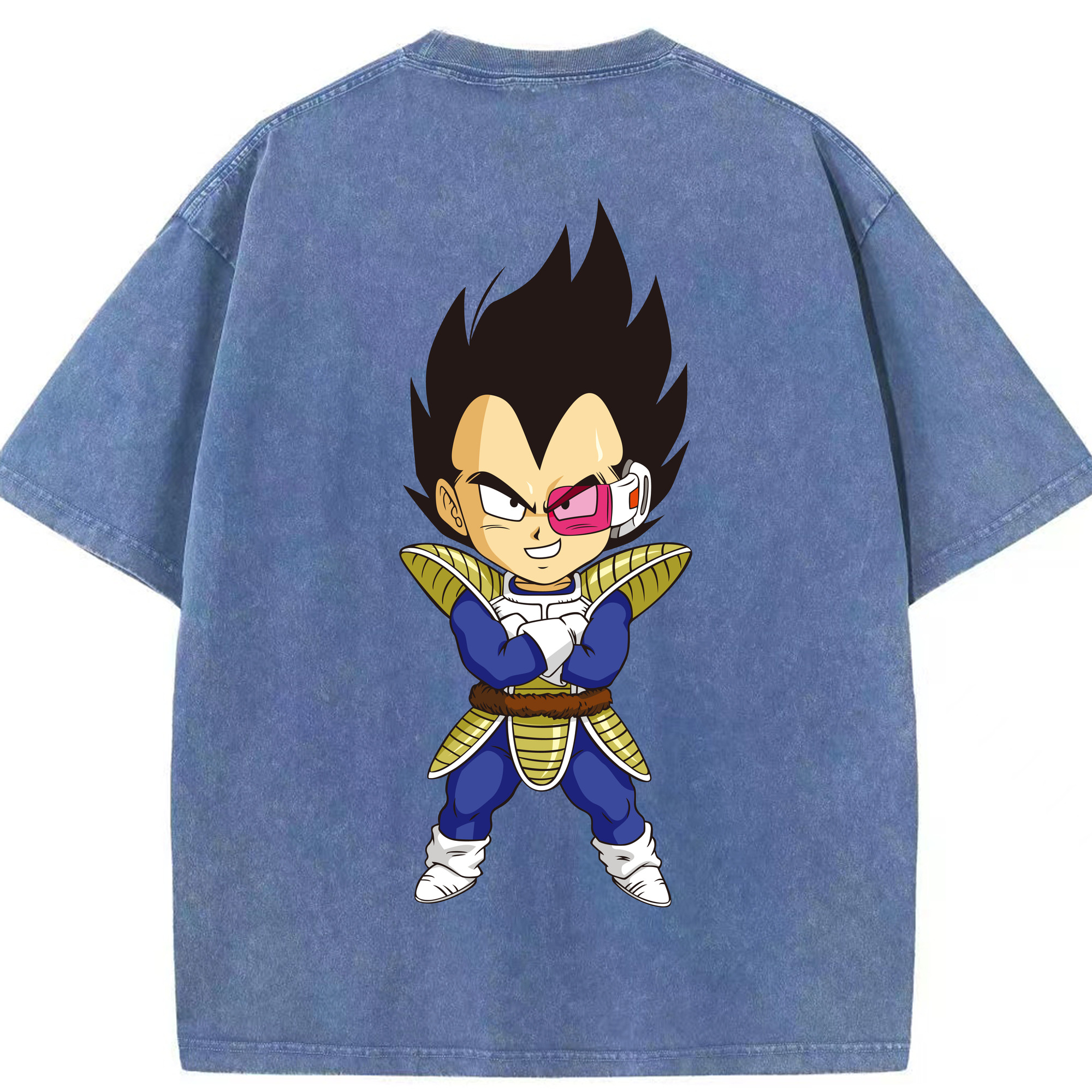 （画像用） ドラゴンボール ベジータ四世（Bejīta Yonsei）DRAGON BALL Vegeta IV 綿100% ヴィンテージ風 半袖Tシャツ（背面プリント）