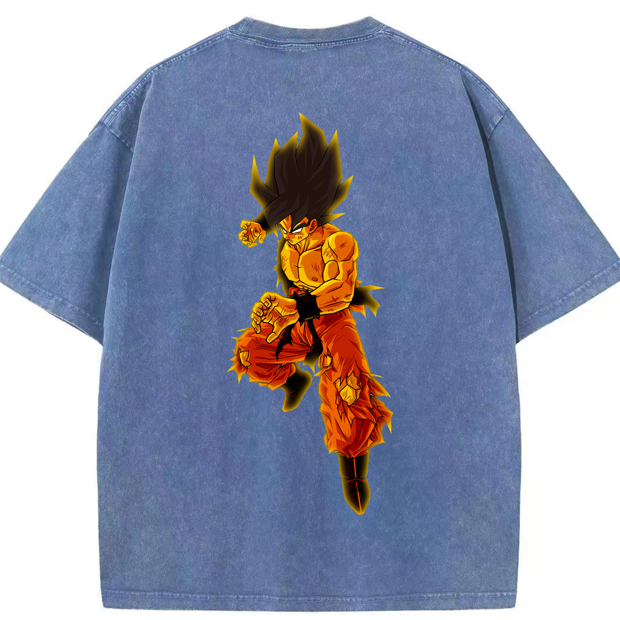 （画像用） ドラゴンボール 孫 悟飯（そんごはん）DRAGON BALL Son Gohan 綿100% ヴィンテージ風 半袖Tシャツ（背面プリント）