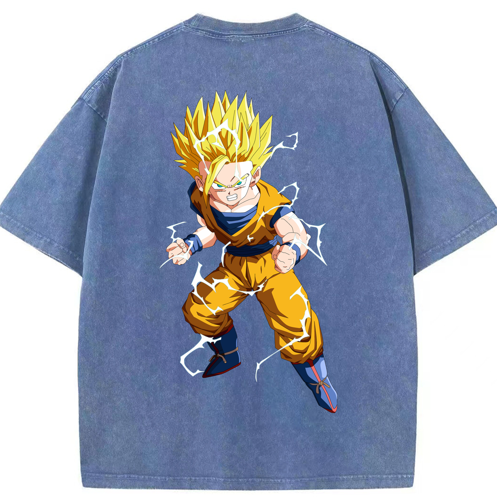（画像用） ドラゴンボール 孫 悟飯（そんごはん）DRAGON BALL Son Gohan 綿100% ヴィンテージ風 半袖Tシャツ（背面プリント）