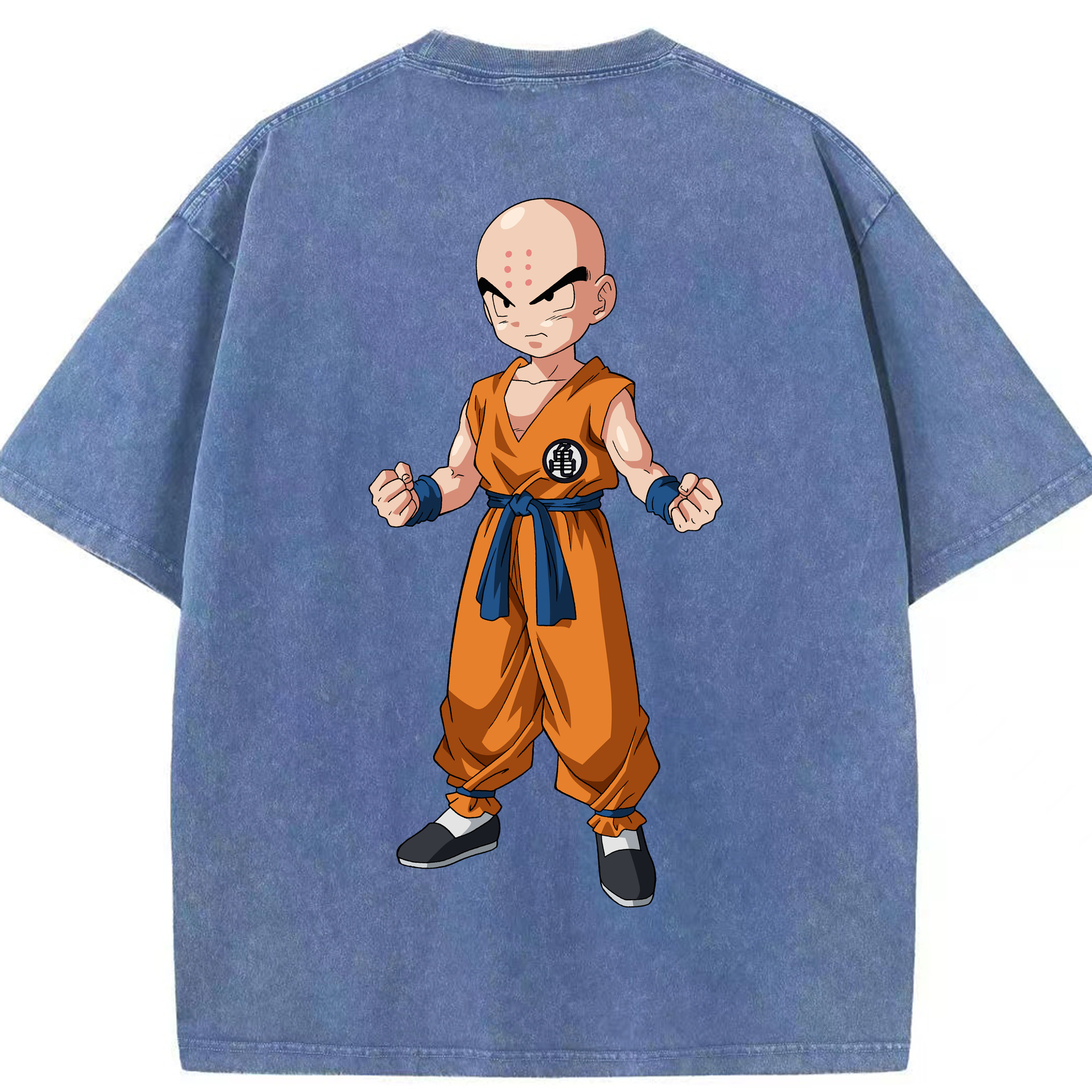 （画像用） ドラゴンボール クリリン DRAGON BALL krillin 綿100% ヴィンテージ風 半袖Tシャツ（背面プリント）