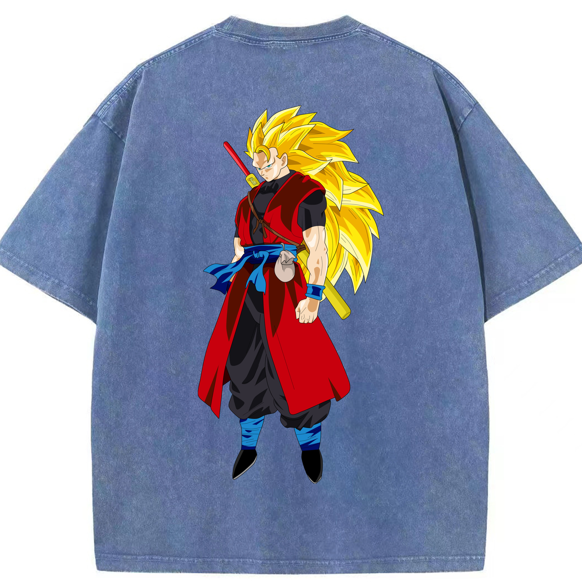 （画像用） ドラゴンボール トランクス（Torankusu）DRAGON BALL Trunks 綿100% ヴィンテージ風 半袖Tシャツ（背面プリント）