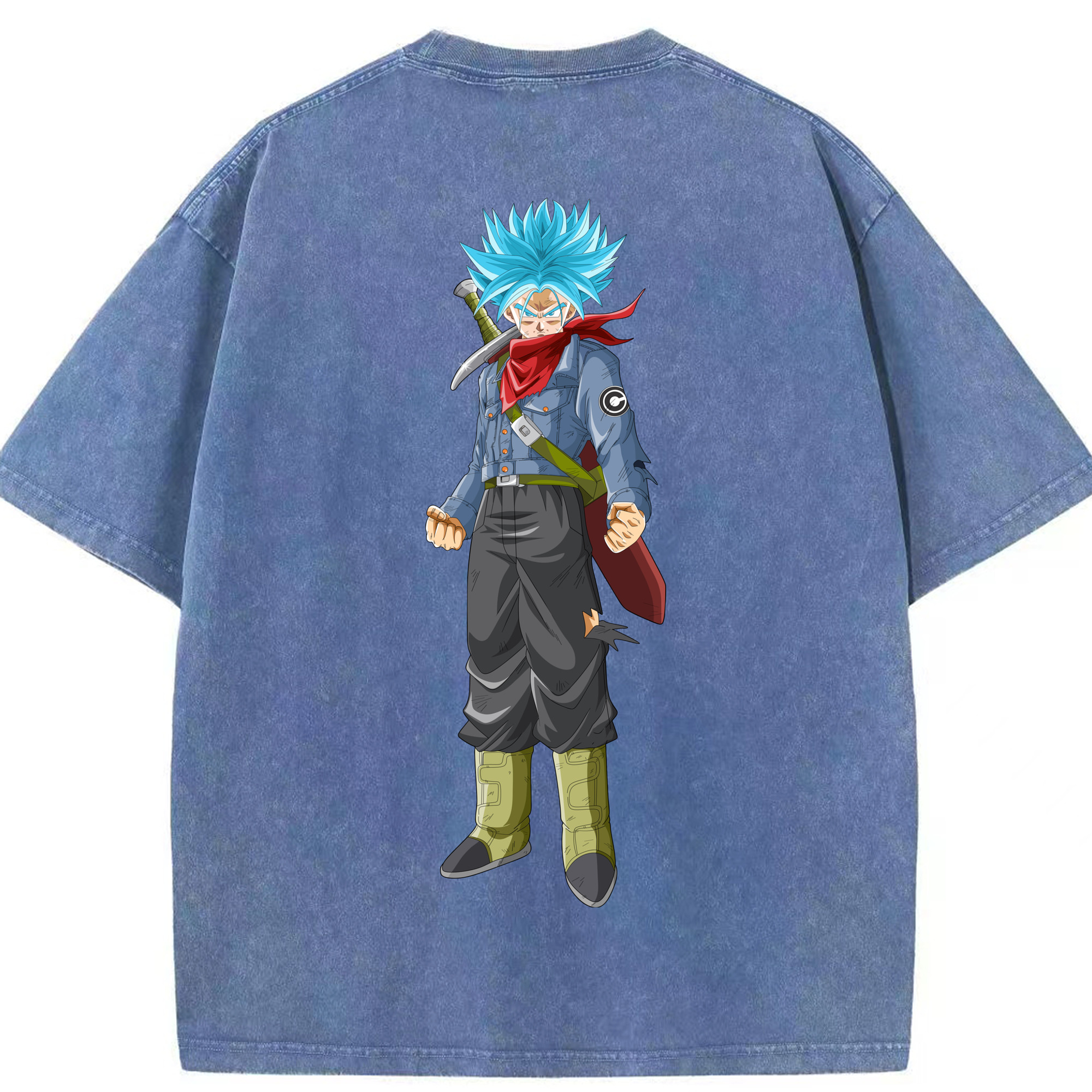 （画像用） ドラゴンボール トランクス（Torankusu）DRAGON BALL Trunks 綿100% ヴィンテージ風 半袖Tシャツ（背面プリント）