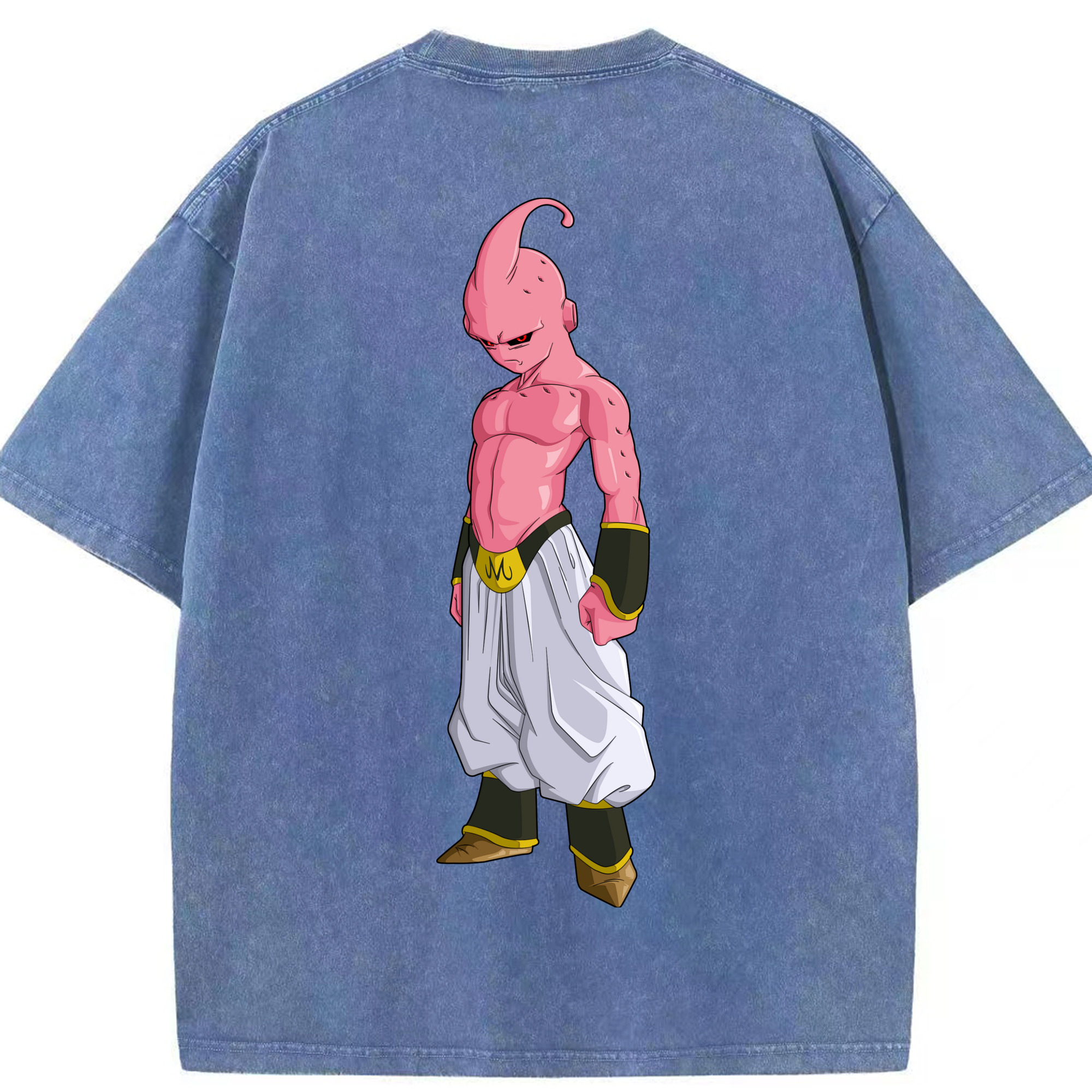 （画像用） ドラゴンボール 魔人ブウ DRAGON BALL Majin Buu 綿100% ヴィンテージ風 半袖Tシャツ（背面プリント）