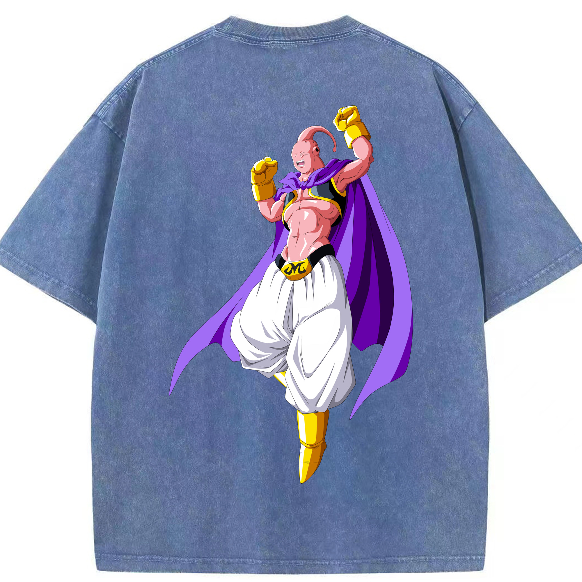 （画像用） ドラゴンボール 魔人ブウ DRAGON BALL Majin Buu 綿100% ヴィンテージ風 半袖Tシャツ（背面プリント）
