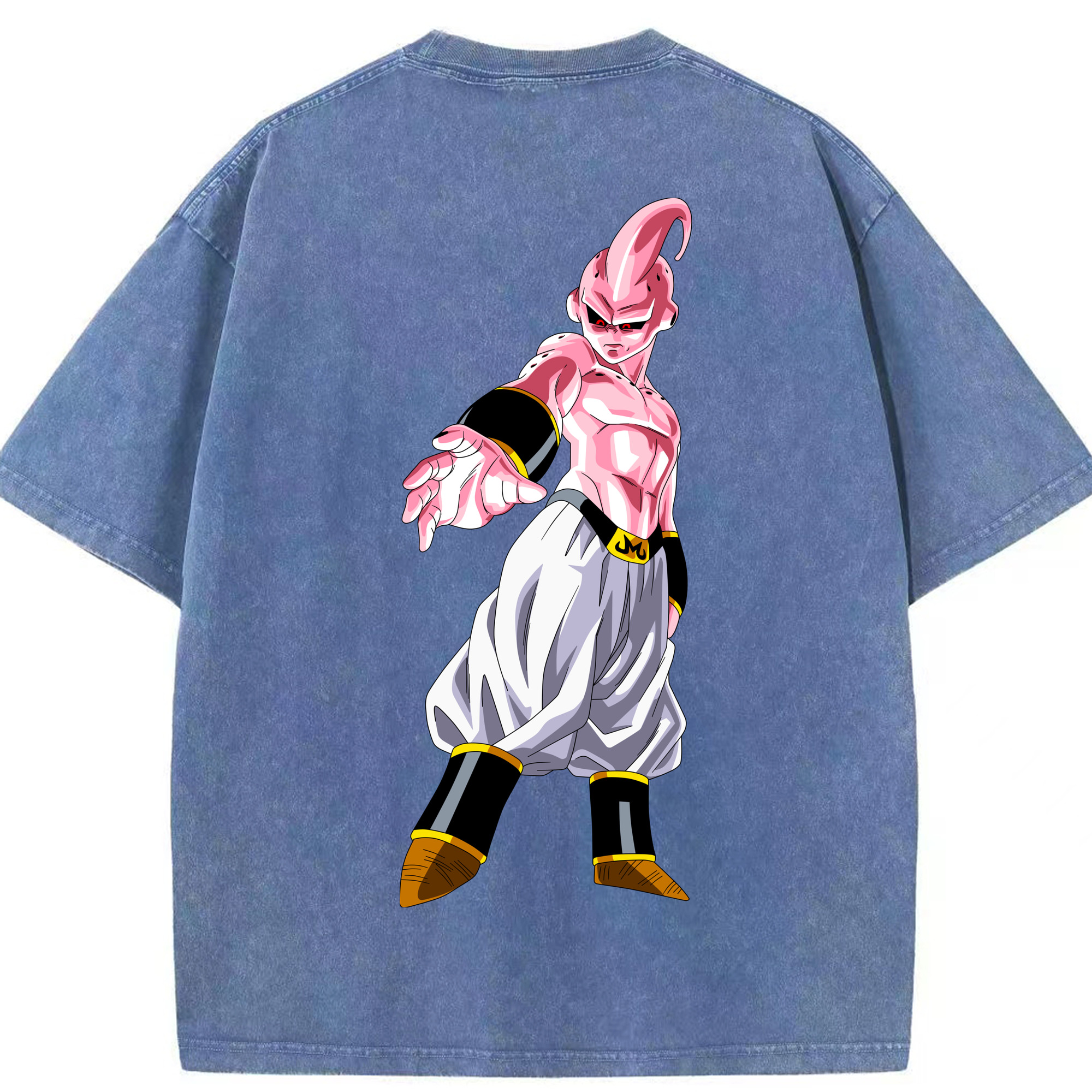 （画像用） ドラゴンボール 魔人ブウ DRAGON BALL Majin Buu 綿100% ヴィンテージ風 半袖Tシャツ（背面プリント）