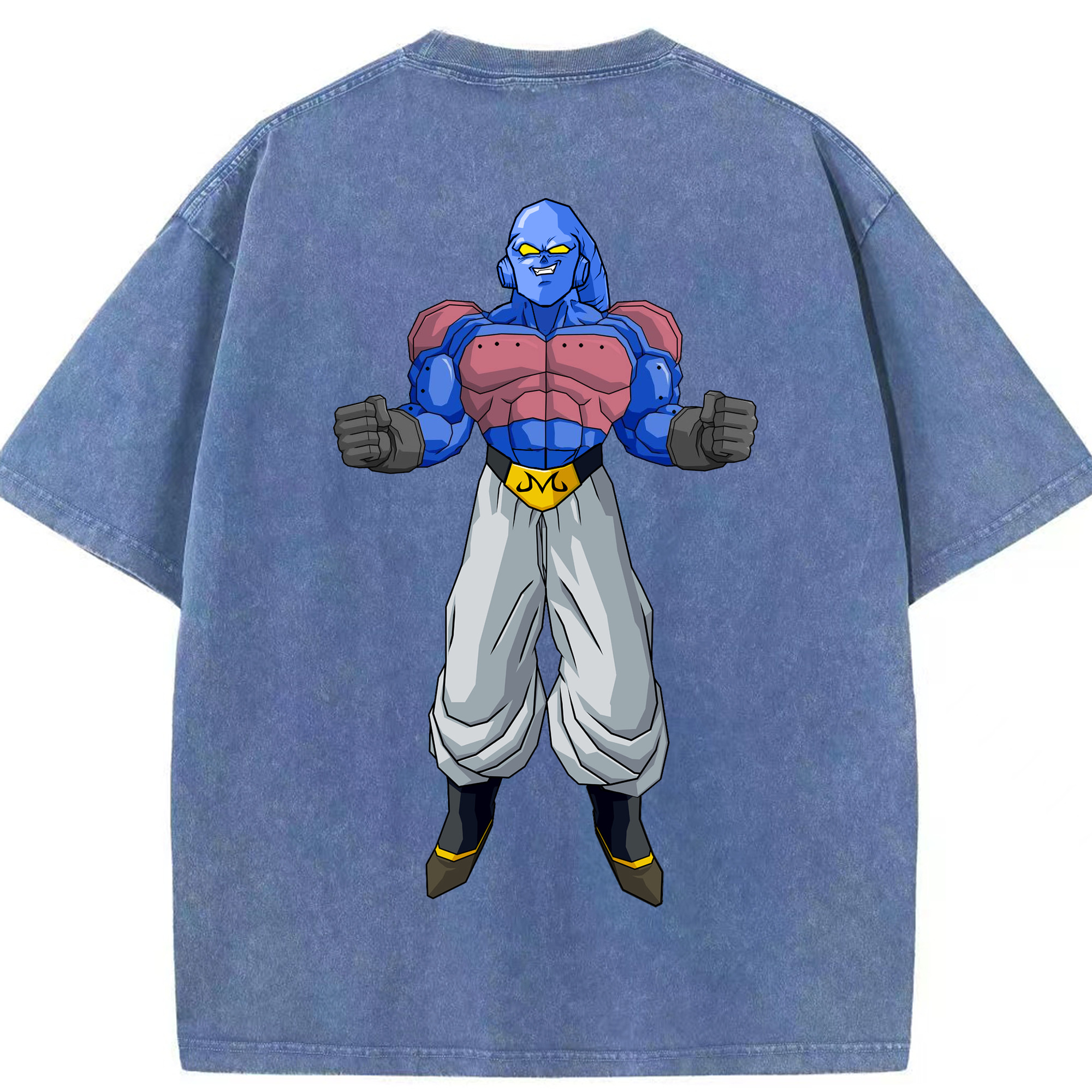 （画像用） ドラゴンボール 魔人ブウ DRAGON BALL Majin Buu 綿100% ヴィンテージ風 半袖Tシャツ（背面プリント）