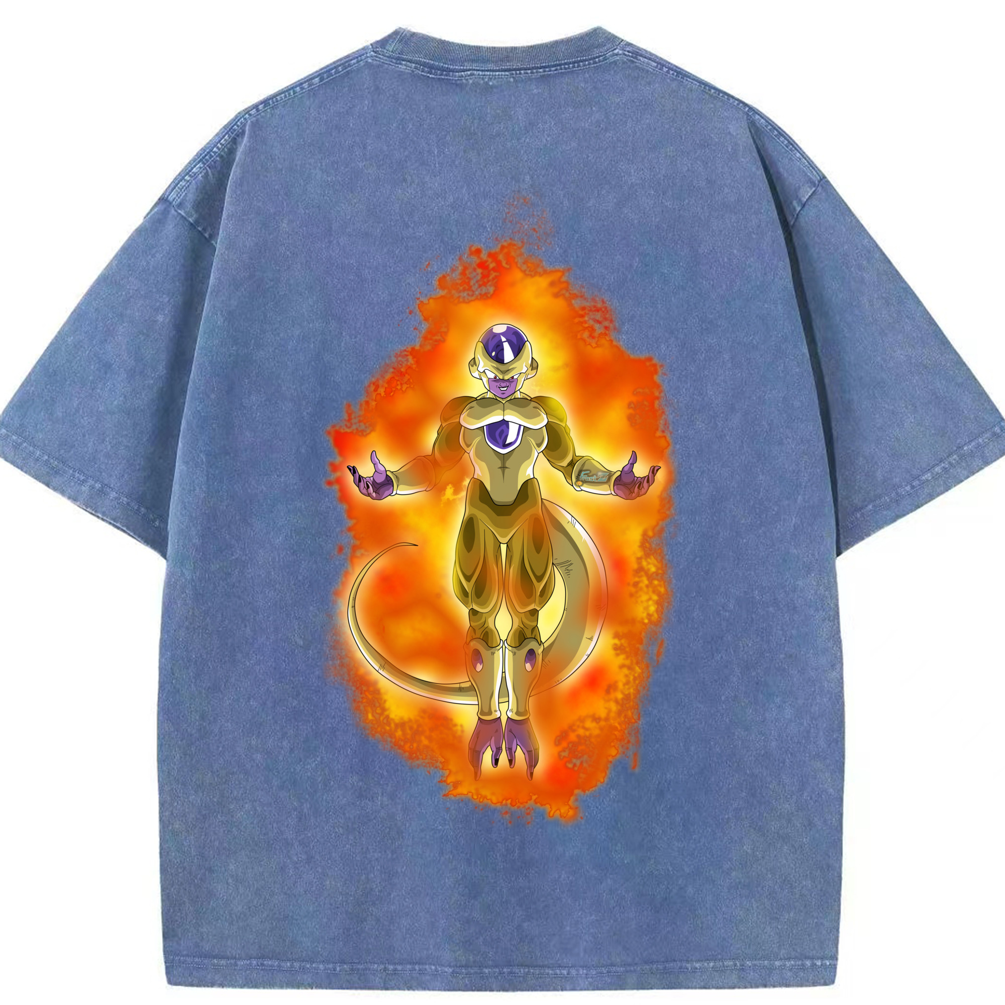（画像用） ドラゴンボール フリーザ DRAGON BALL Frieza 綿100% ヴィンテージ風 半袖Tシャツ（背面プリント）