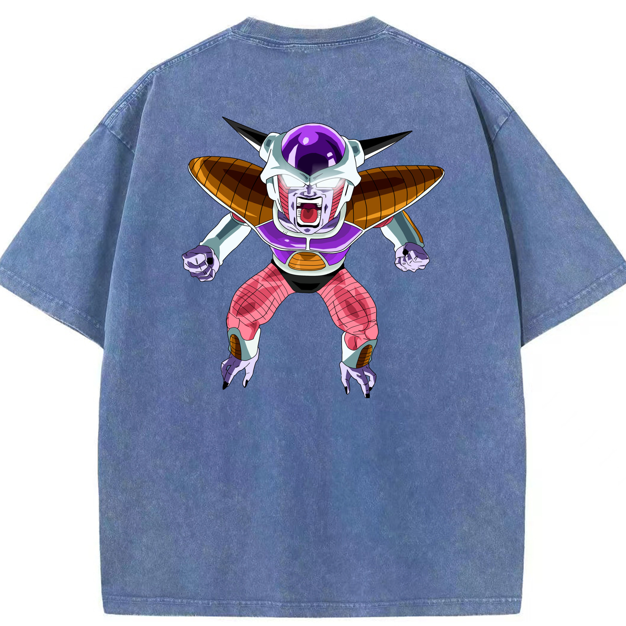 （画像用） ドラゴンボール フリーザ DRAGON BALL Frieza 綿100% ヴィンテージ風 半袖Tシャツ（背面プリント）
