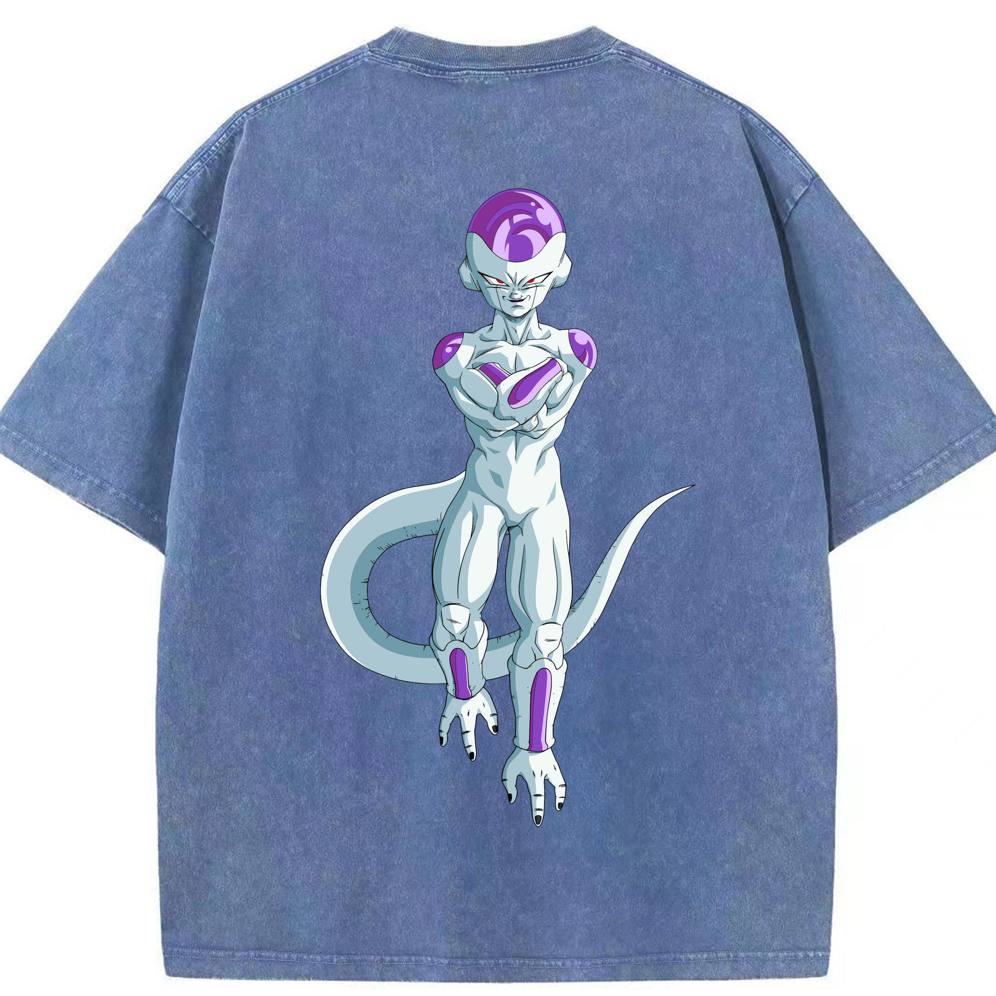 （画像用） ドラゴンボール フリーザ DRAGON BALL Frieza 綿100% ヴィンテージ風 半袖Tシャツ（背面プリント）