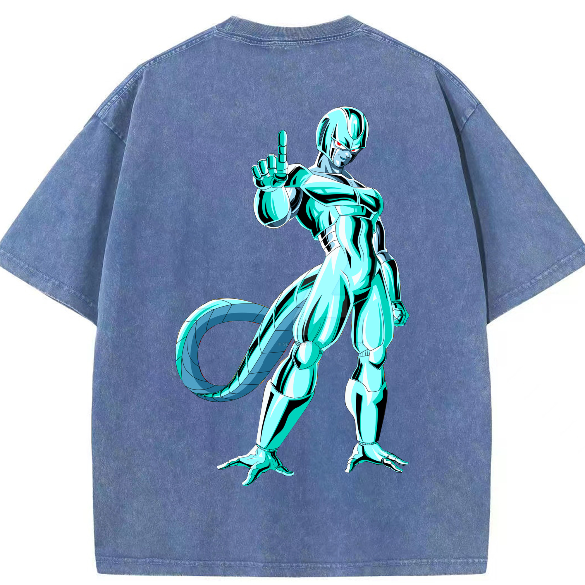 （画像用） ドラゴンボール クウラ DRAGON BALL Cooler Coora 綿100% ヴィンテージ風 半袖Tシャツ（背面プリント）