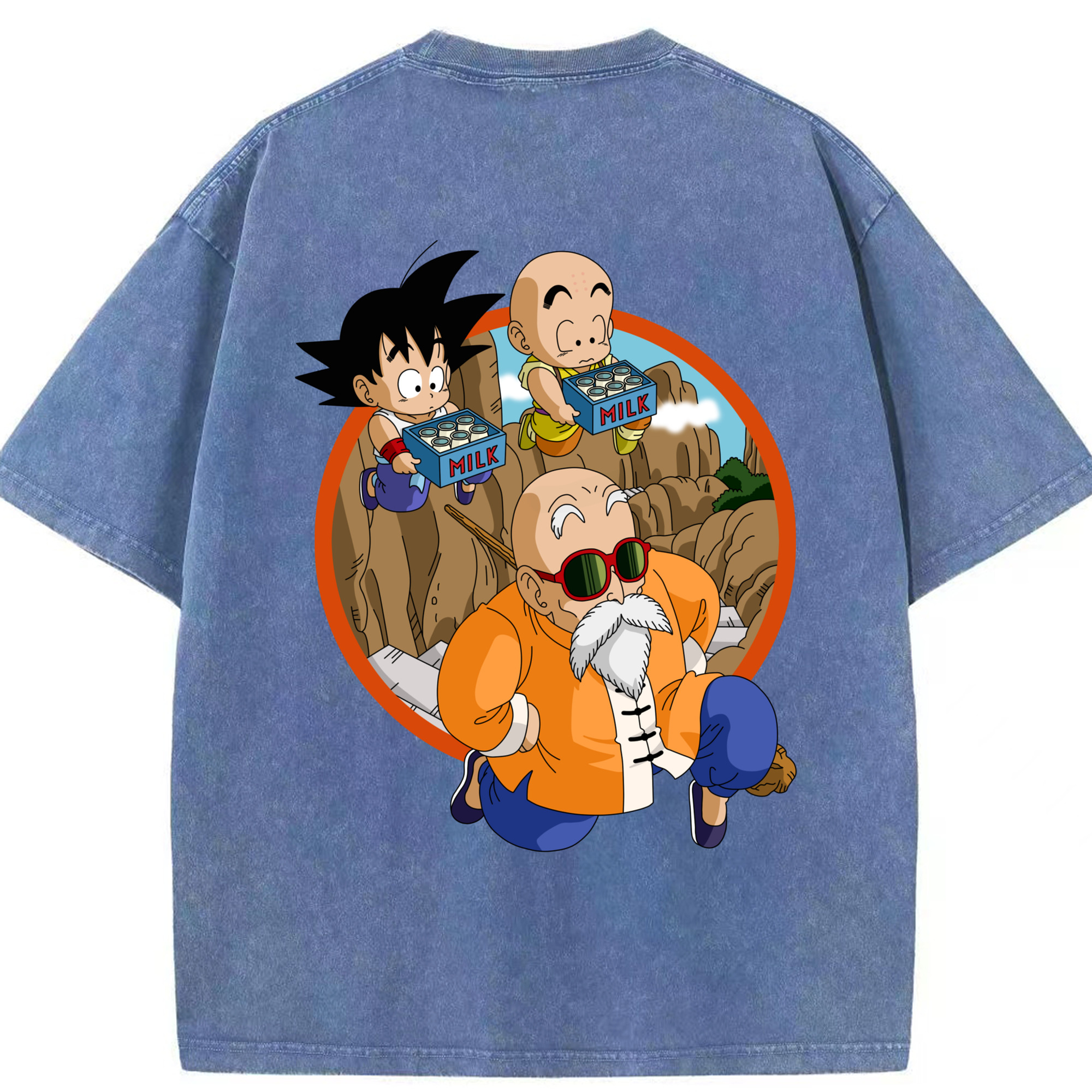 （画像用） ドラゴンボール 亀仙人（かめせんにん） DRAGON BALL Master Roshi Kame Sennin 綿100% ヴィンテージ風 半袖Tシャツ（背面プリント）