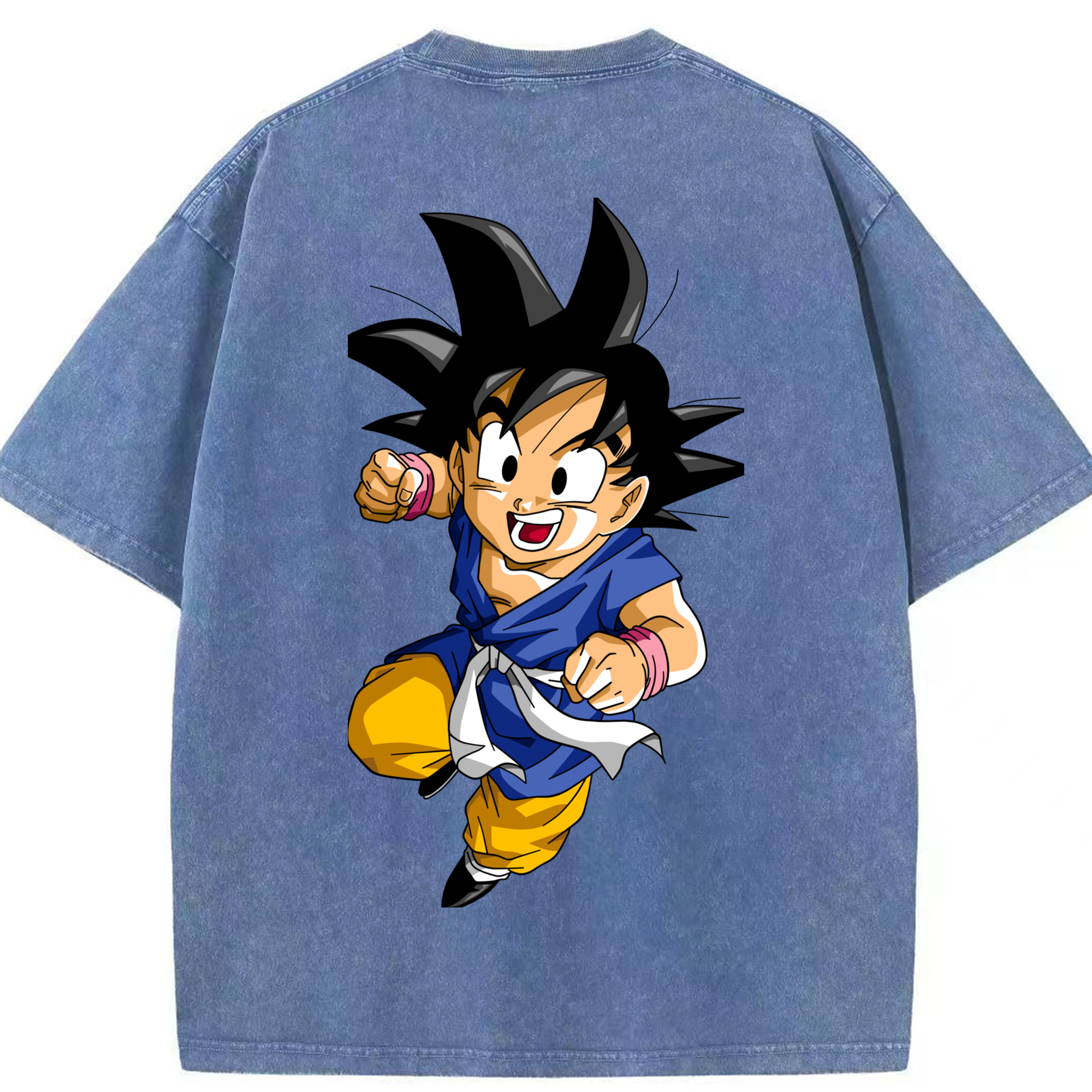 （画像用） ドラゴンボール 孫悟天 そん ごてん DRAGON BALL Son Goten 綿100% ヴィンテージ風 半袖Tシャツ（背面プリント）