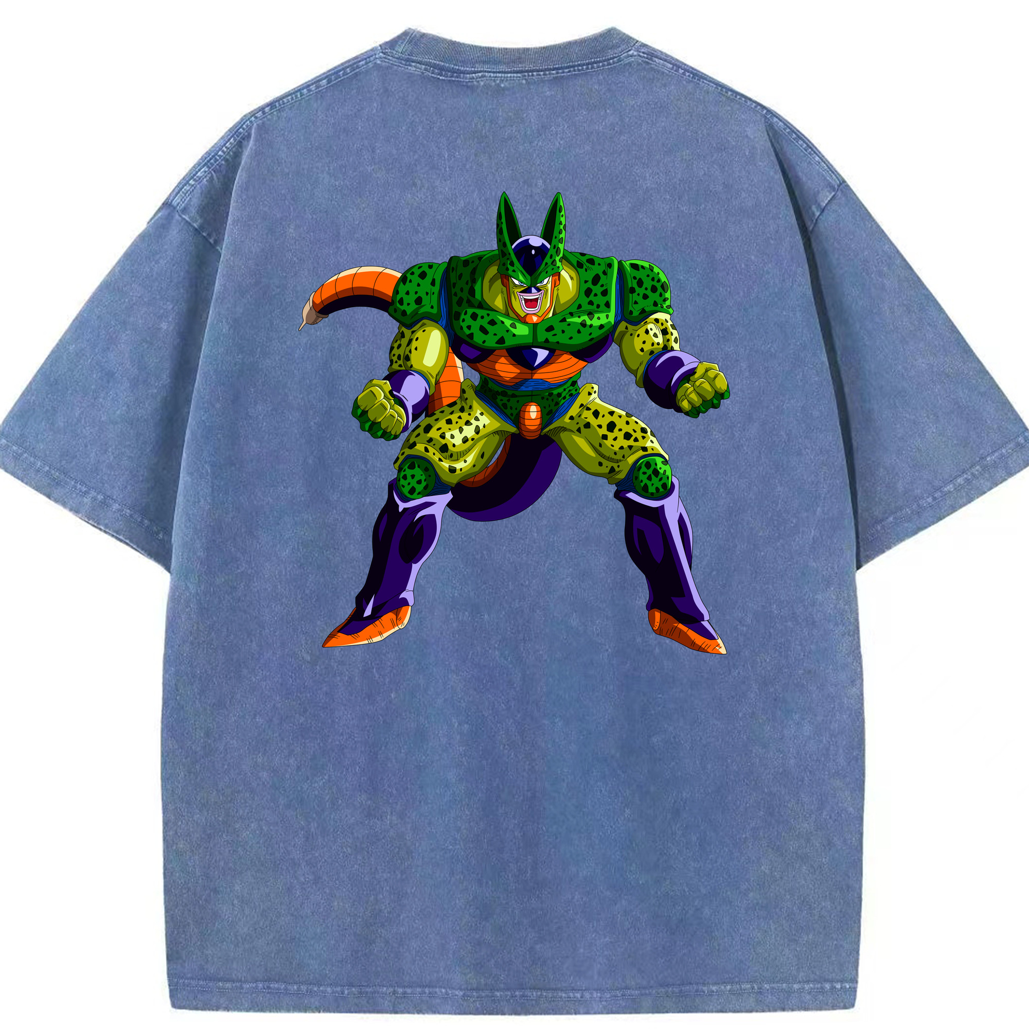 （画像用） ドラゴンボール セル DRAGON BALL Cell 綿100% ヴィンテージ風 半袖Tシャツ（背面プリント）