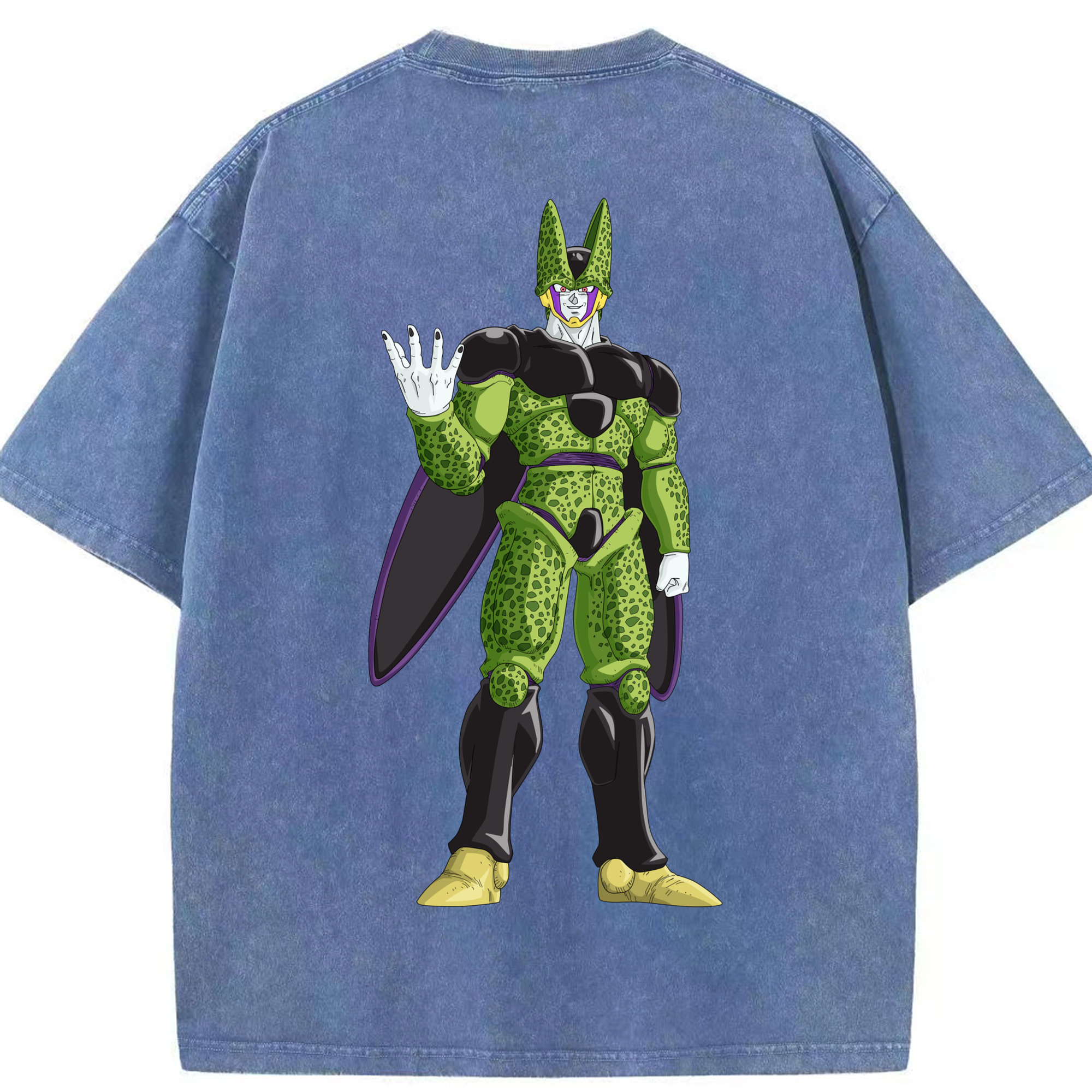 （画像用） ドラゴンボール セル DRAGON BALL Cell 綿100% ヴィンテージ風 半袖Tシャツ（背面プリント）