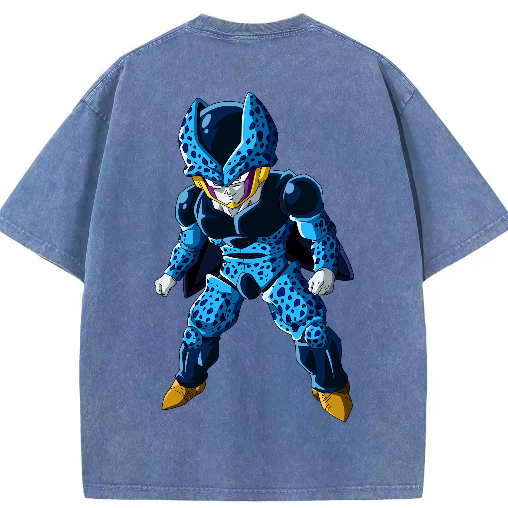 （画像用） ドラゴンボール セル DRAGON BALL Cell 綿100% ヴィンテージ風 半袖Tシャツ（背面プリント）