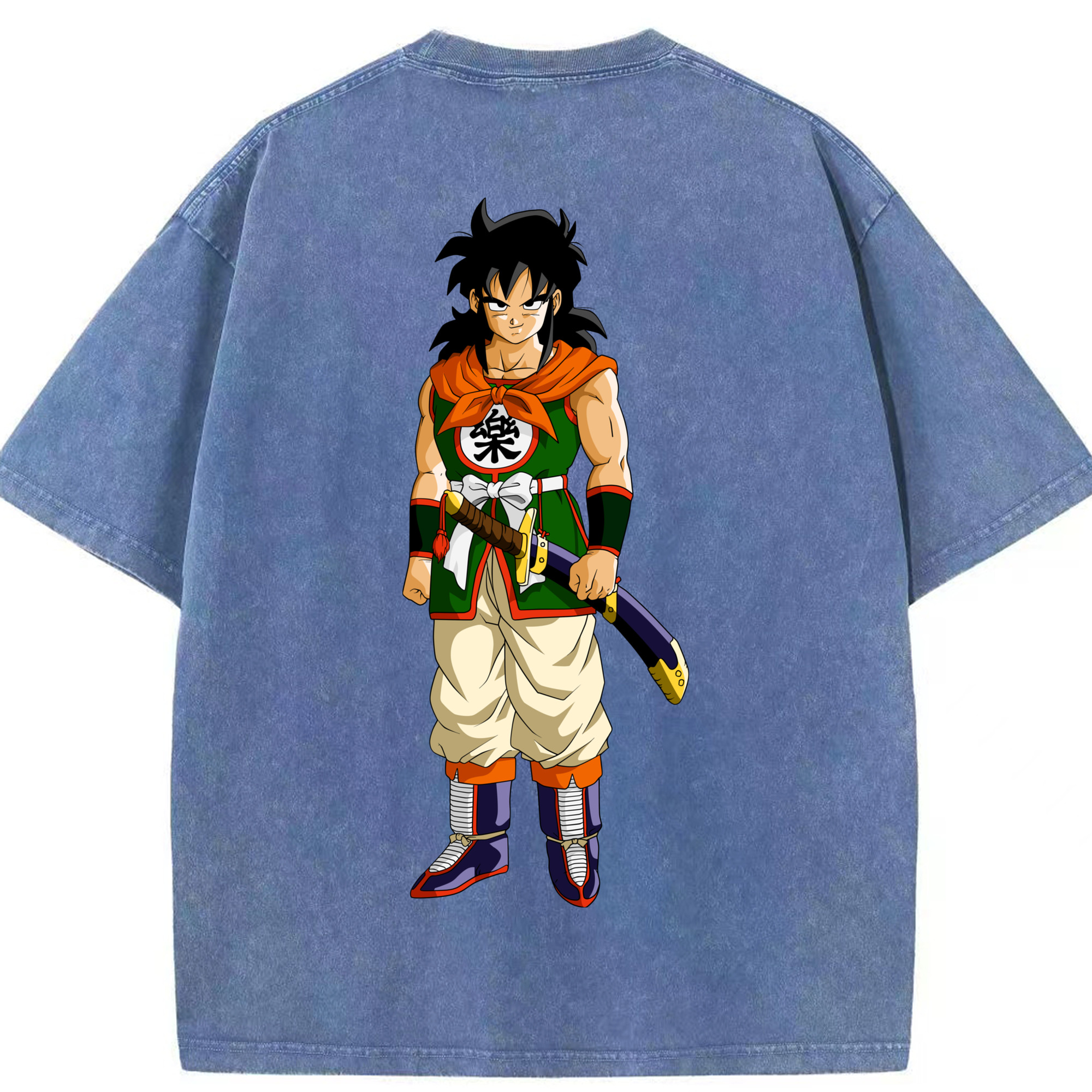 （画像用） ドラゴンボール ヤムチャ DRAGON BALL Yamcha 綿100% ヴィンテージ風 半袖Tシャツ（背面プリント）