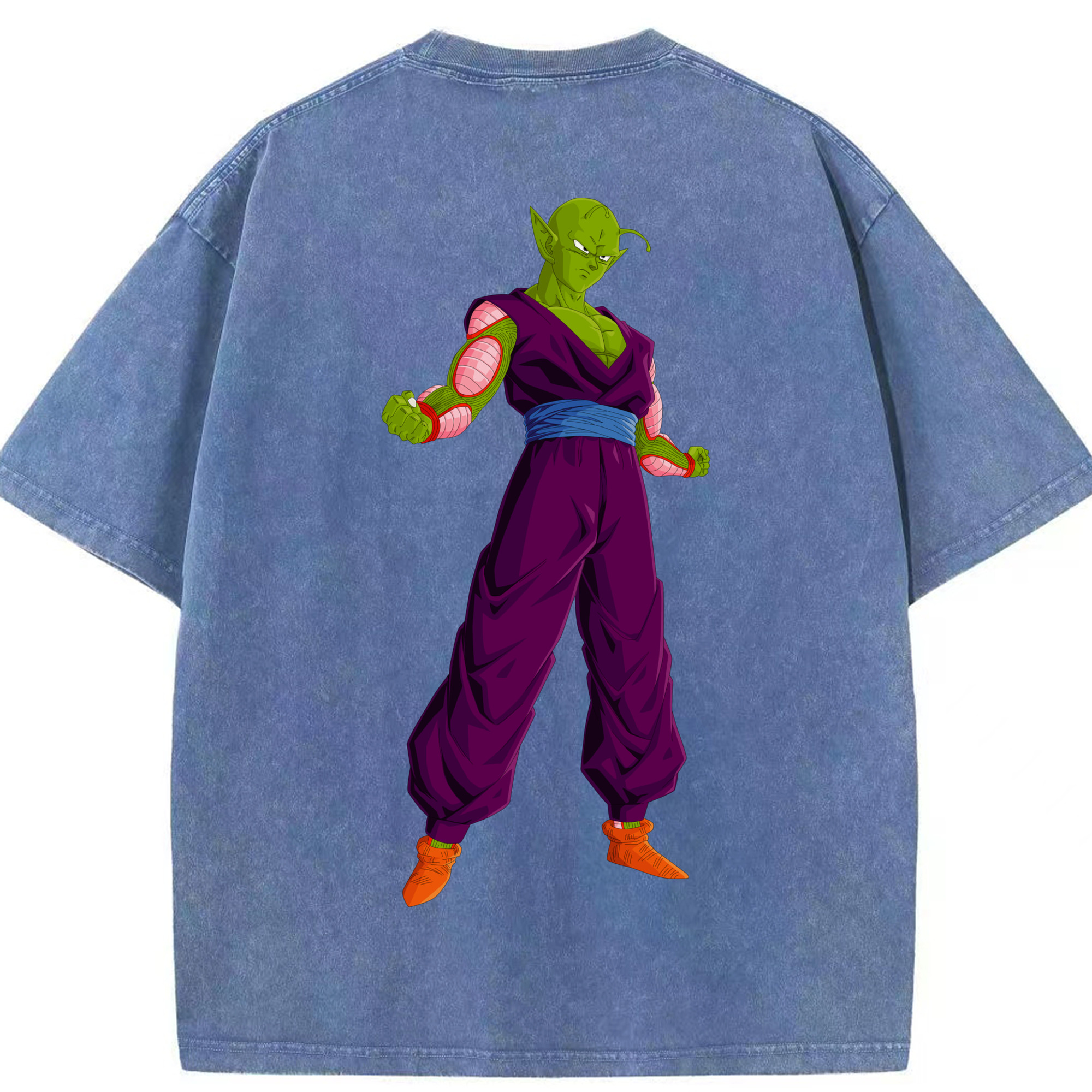 （画像用） ドラゴンボール ピッコロ DRAGON BALL Piccolo 綿100% ヴィンテージ風 半袖Tシャツ（背面プリント）