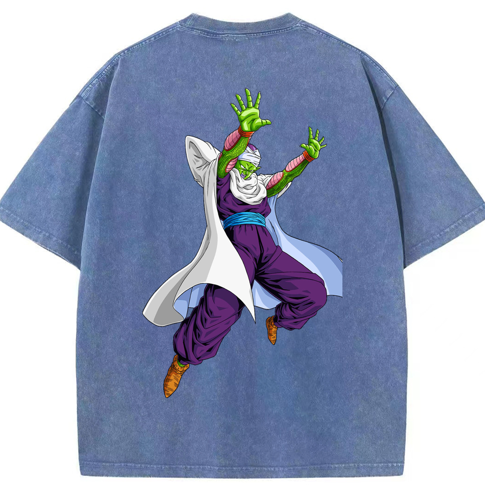 （画像用） ドラゴンボール ピッコロ DRAGON BALL Piccolo 綿100% ヴィンテージ風 半袖Tシャツ（背面プリント）