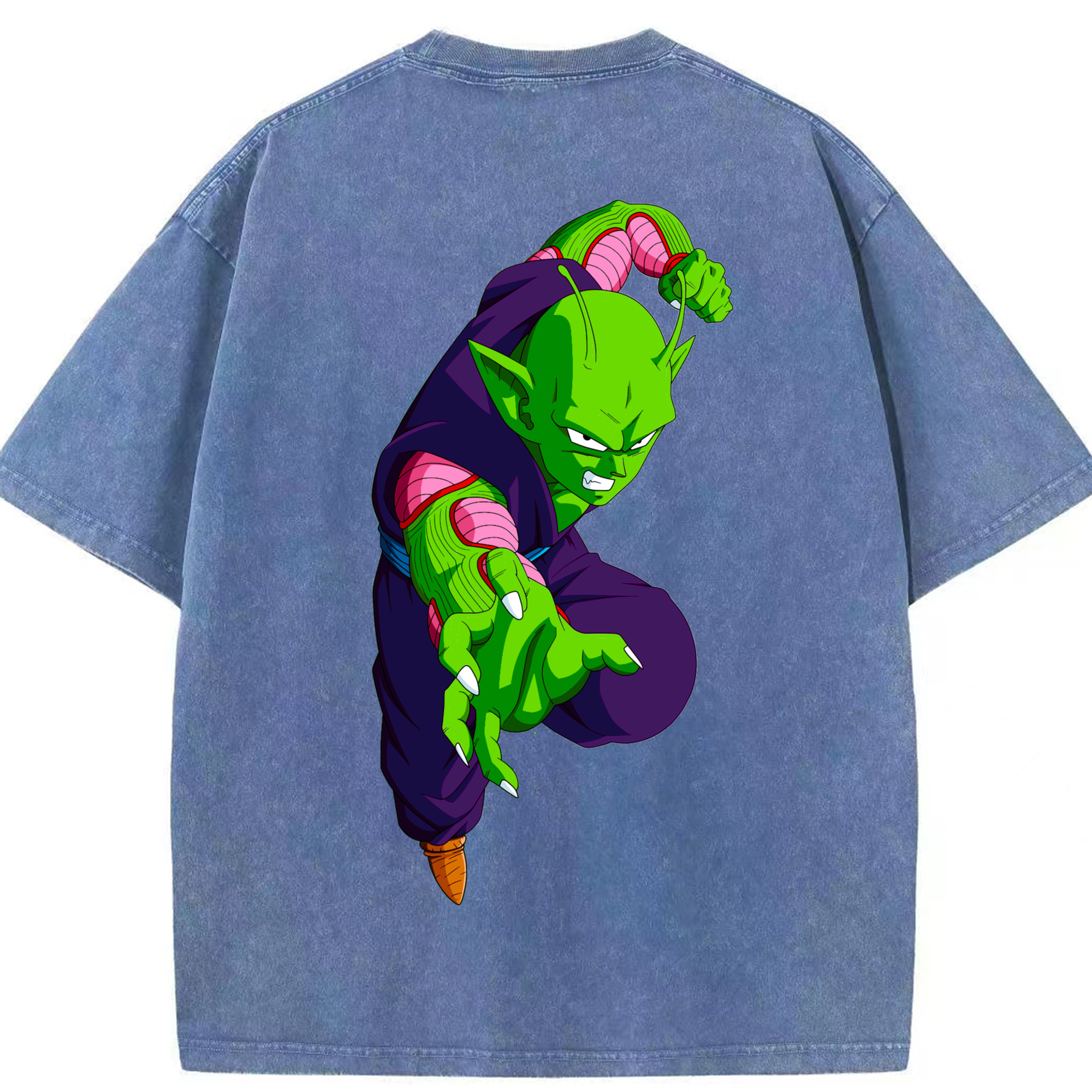 （画像用） ドラゴンボール ピッコロ DRAGON BALL Piccolo 綿100% ヴィンテージ風 半袖Tシャツ（背面プリント）