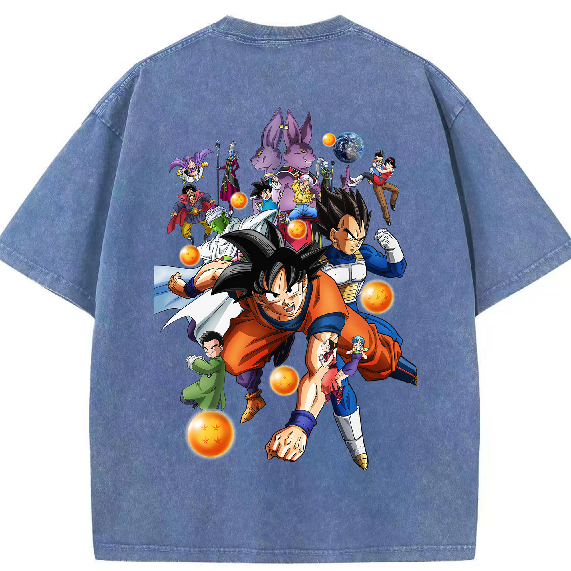 （画像用） ドラゴンボール DRAGON BALL 綿100% ヴィンテージ風 半袖Tシャツ（背面プリント）