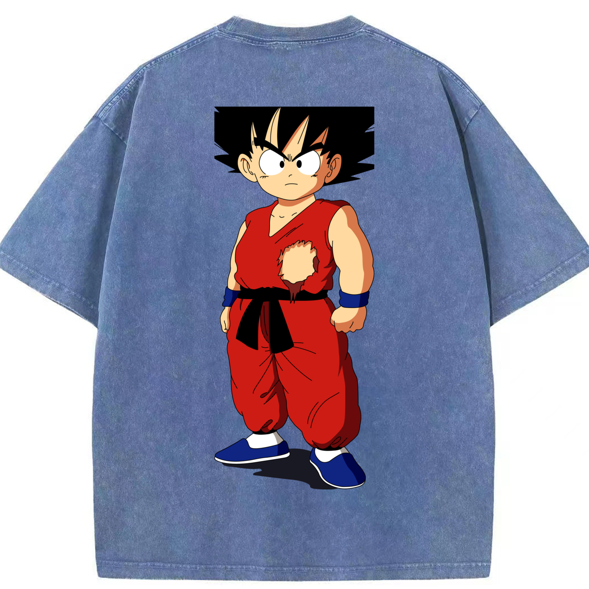 （画像用） ドラゴンボール 孫悟空（そん ごくう）Son Goku カカロット DRAGON BALL Kakarotto 綿100% ヴィンテージ風 半袖Tシャツ（背面プリント）