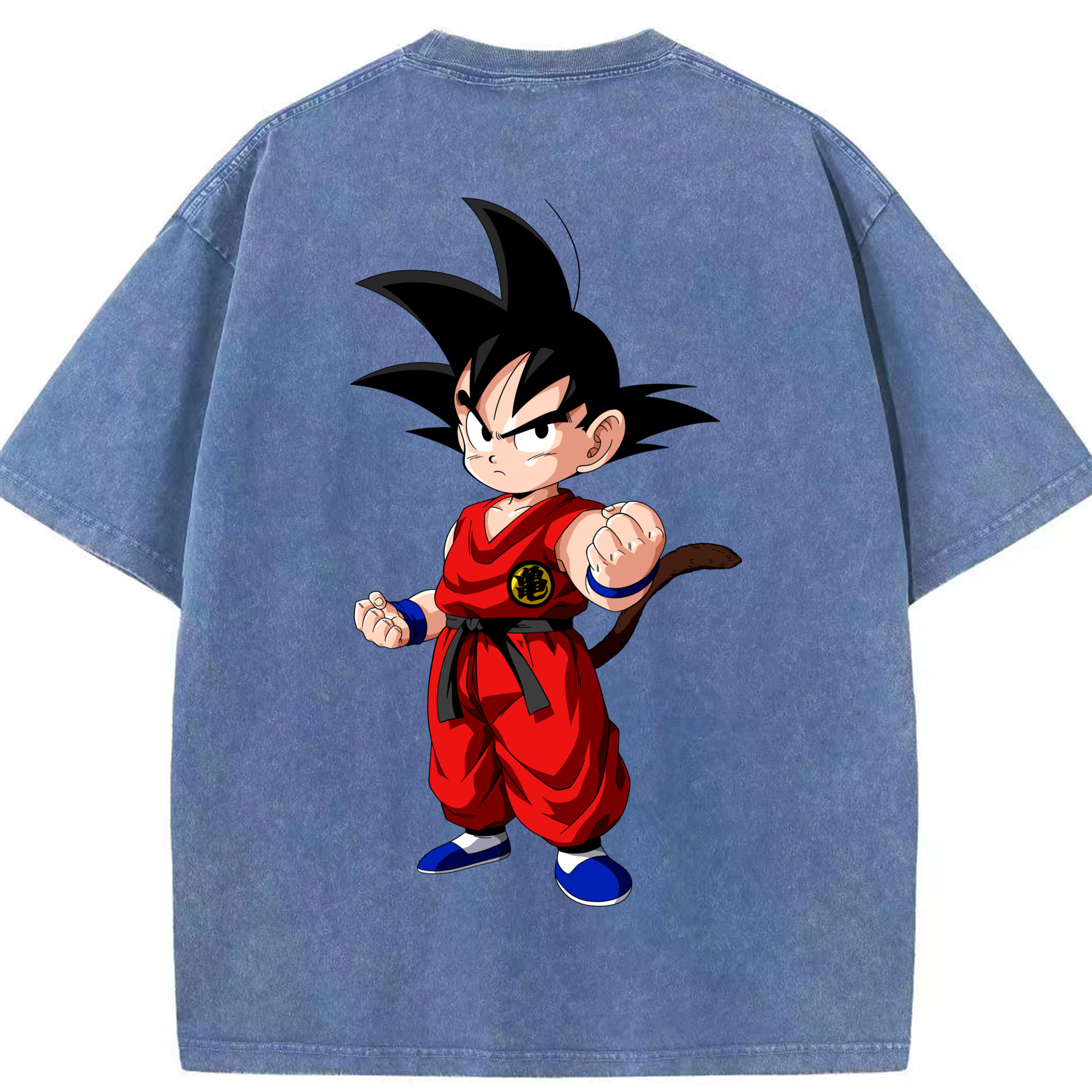 （画像用） ドラゴンボール 孫悟空（そん ごくう）Son Goku カカロット DRAGON BALL Kakarotto 綿100% ヴィンテージ風 半袖Tシャツ（背面プリント）