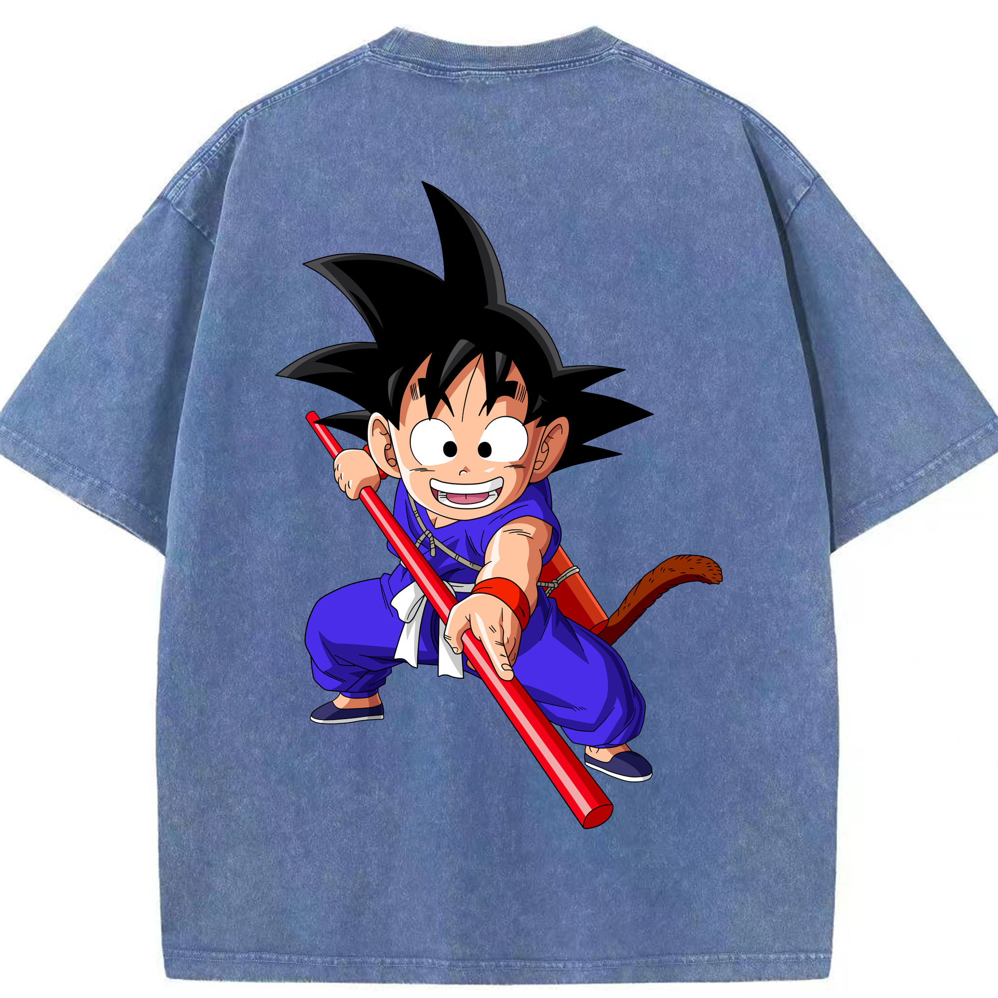 （画像用） ドラゴンボール 孫悟空（そん ごくう）Son Goku カカロット DRAGON BALL Kakarotto 綿100% ヴィンテージ風 半袖Tシャツ（背面プリント）