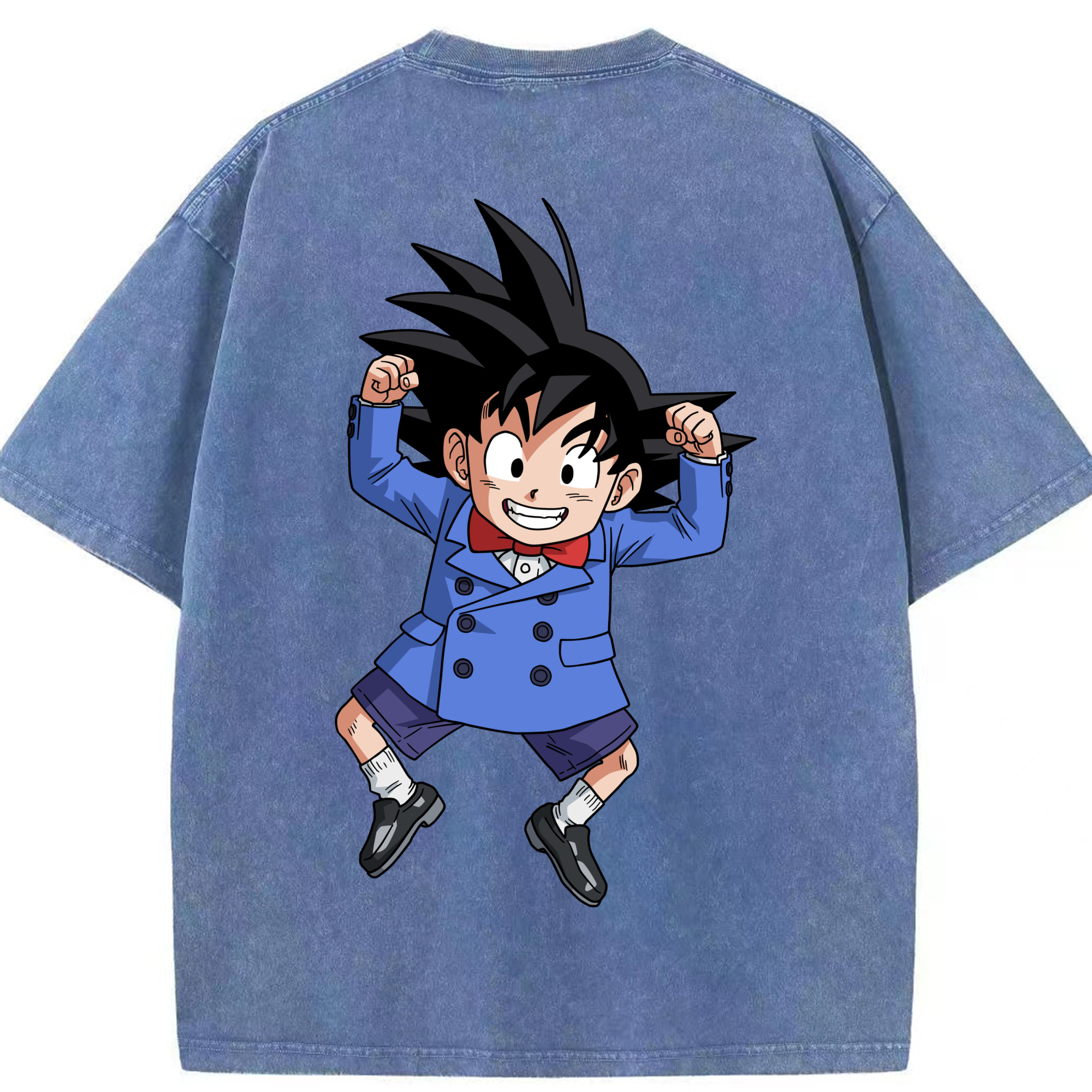 （画像用） ドラゴンボール 孫悟空（そん ごくう）Son Goku カカロット DRAGON BALL Kakarotto 綿100% ヴィンテージ風 半袖Tシャツ（背面プリント）