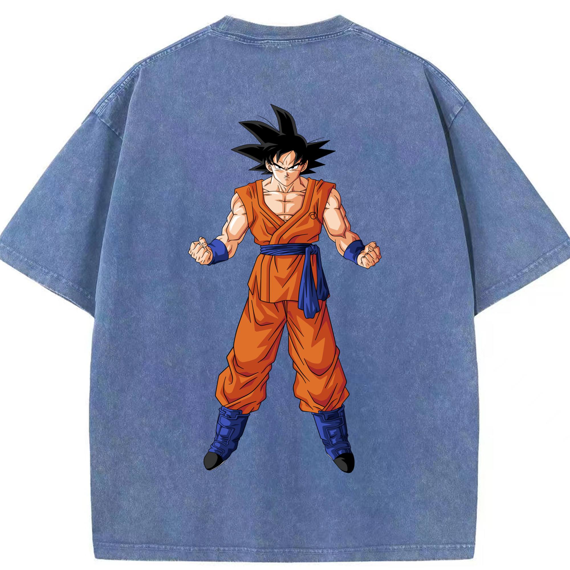 （画像用） ドラゴンボール 孫悟空（そん ごくう）Son Goku カカロット DRAGON BALL Kakarotto 綿100% ヴィンテージ風 半袖Tシャツ（背面プリント）