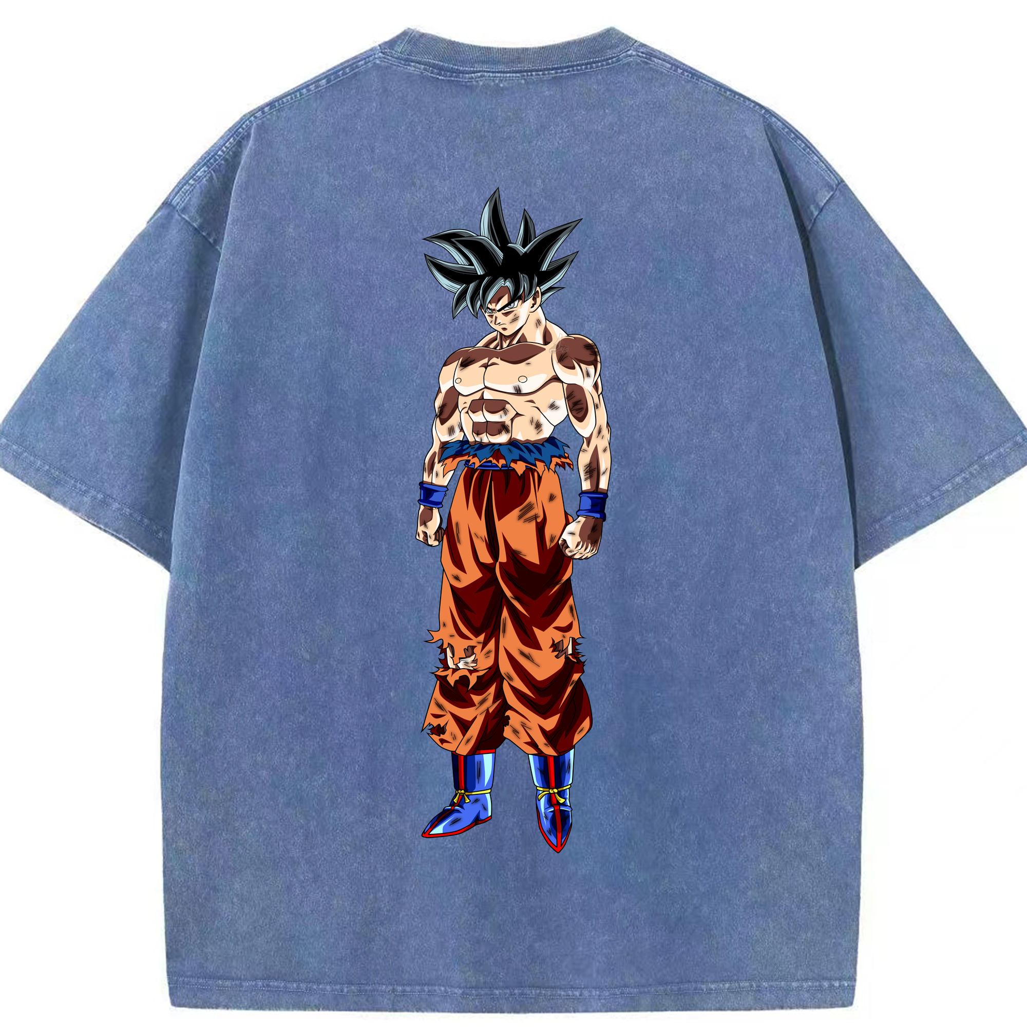（画像用） ドラゴンボール 孫悟空（そん ごくう）Son Goku カカロット DRAGON BALL Kakarotto 綿100% ヴィンテージ風 半袖Tシャツ（背面プリント）