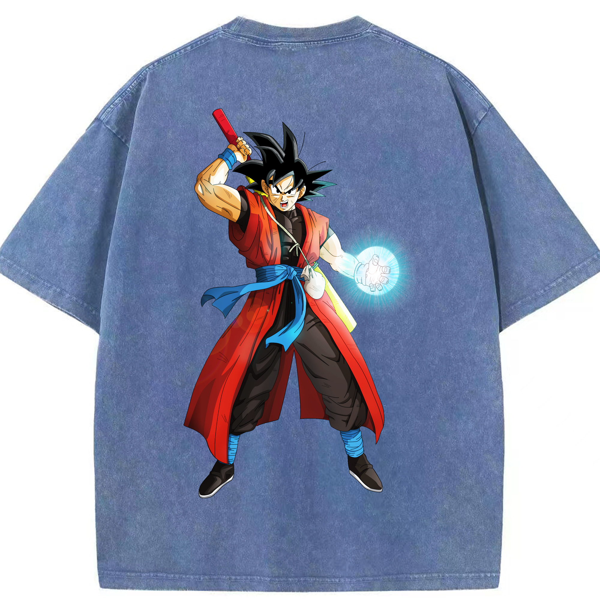 （画像用） ドラゴンボール 孫悟空（そん ごくう）Son Goku カカロット DRAGON BALL Kakarotto 綿100% ヴィンテージ風 半袖Tシャツ（背面プリント）