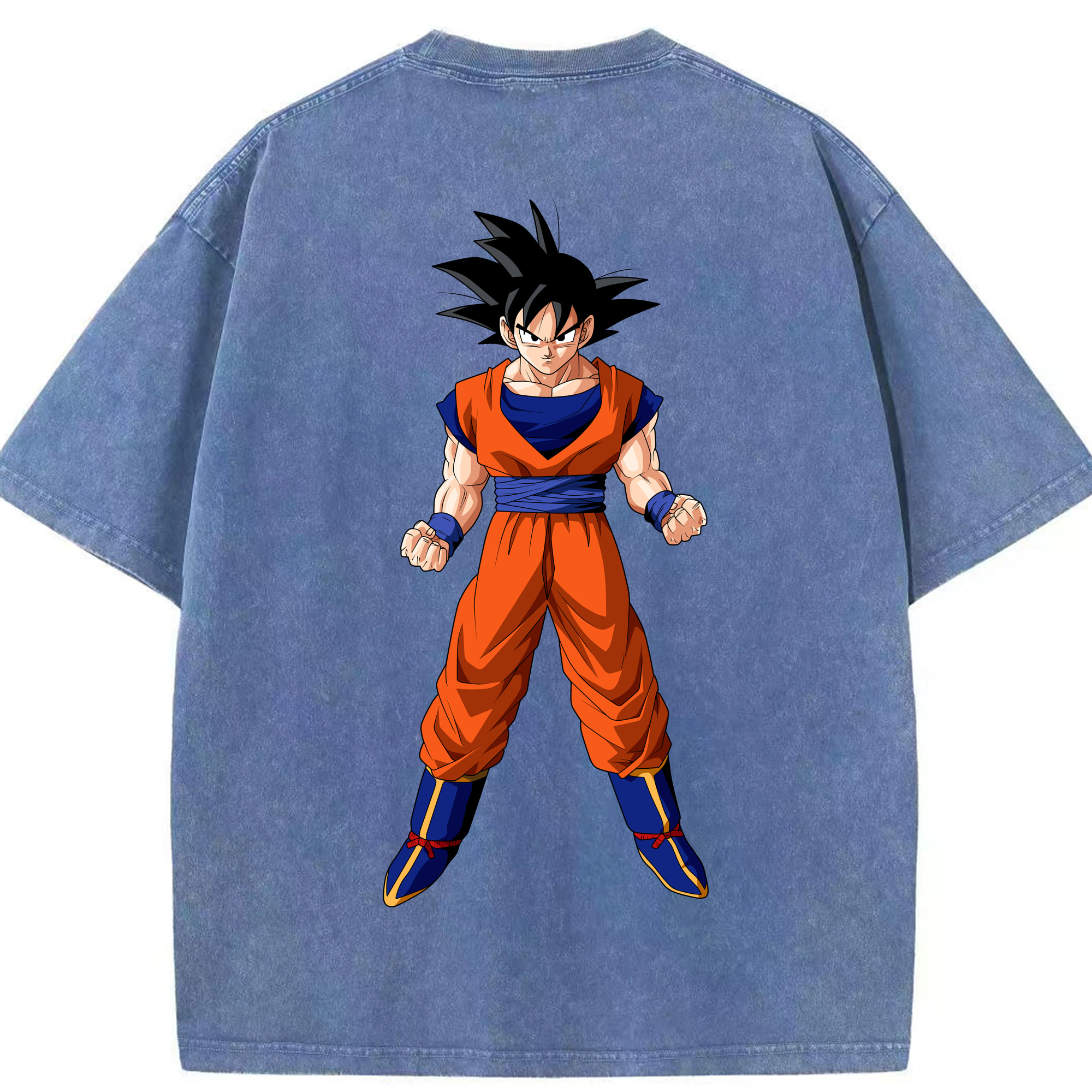 （画像用） ドラゴンボール 孫悟空（そん ごくう）Son Goku カカロット DRAGON BALL Kakarotto 綿100% ヴィンテージ風 半袖Tシャツ（背面プリント）