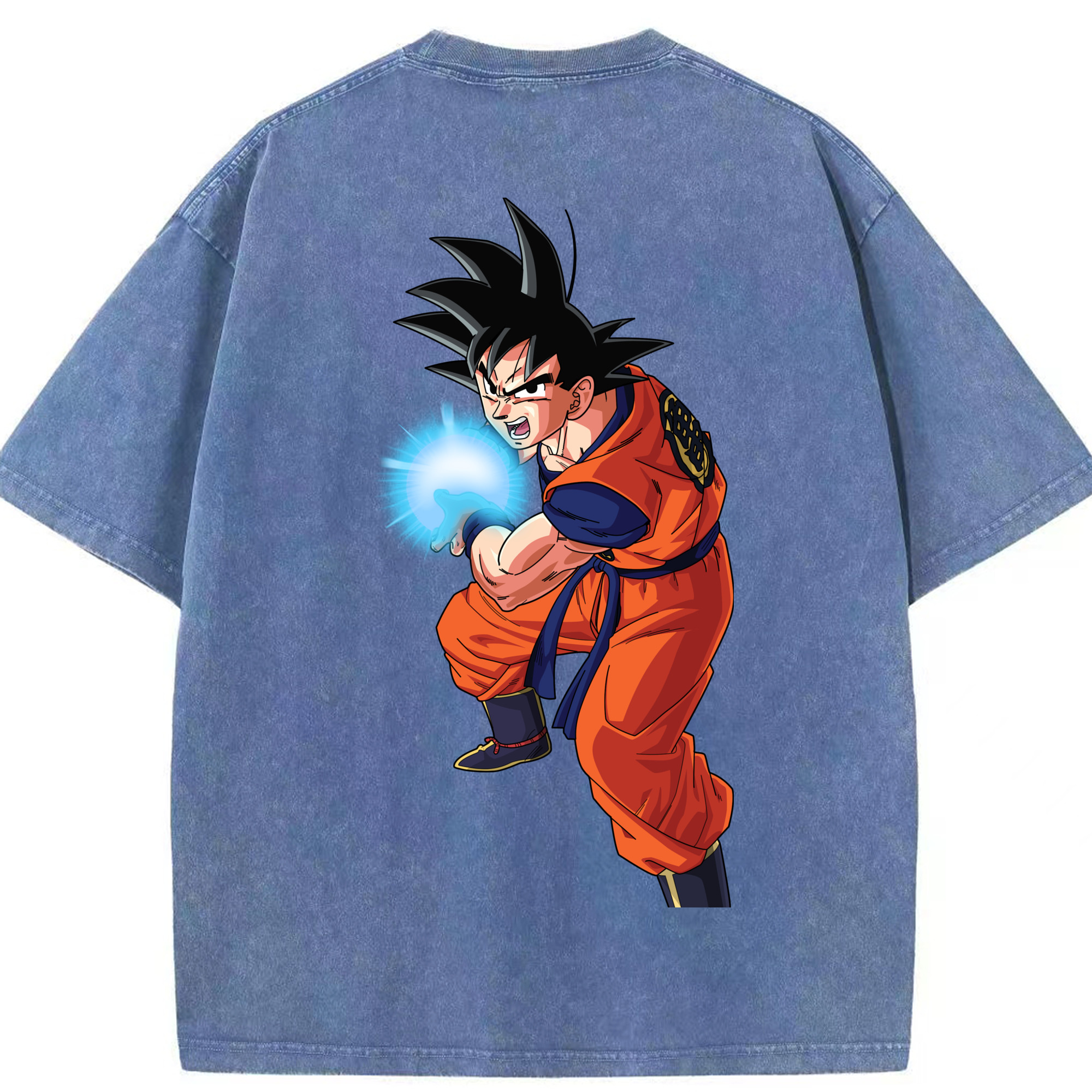 （画像用） ドラゴンボール 孫悟空（そん ごくう）Son Goku カカロット DRAGON BALL Kakarotto 綿100% ヴィンテージ風 半袖Tシャツ（背面プリント）