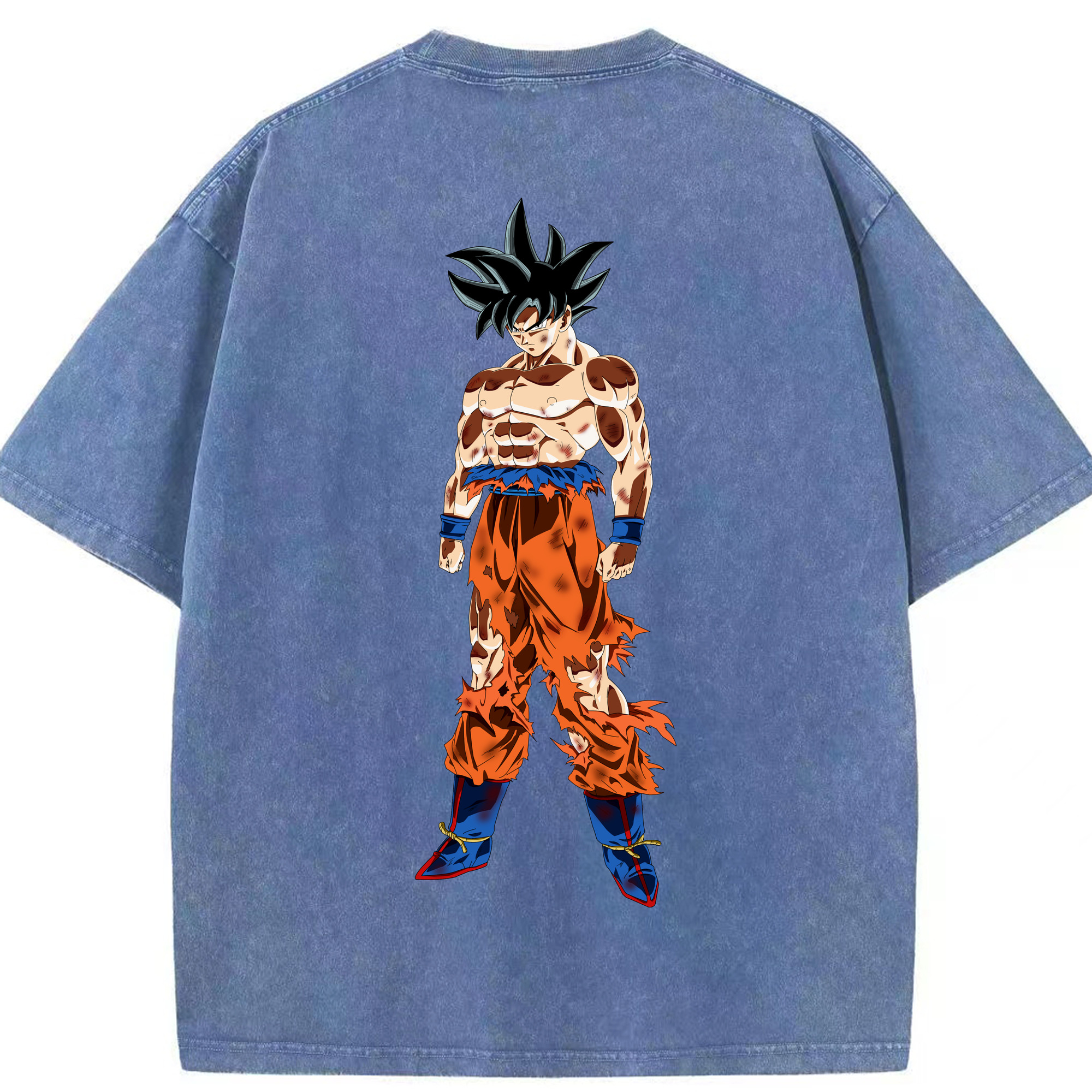 （画像用） ドラゴンボール 孫悟空（そん ごくう）Son Goku カカロット DRAGON BALL Kakarotto 綿100% ヴィンテージ風 半袖Tシャツ（背面プリント）