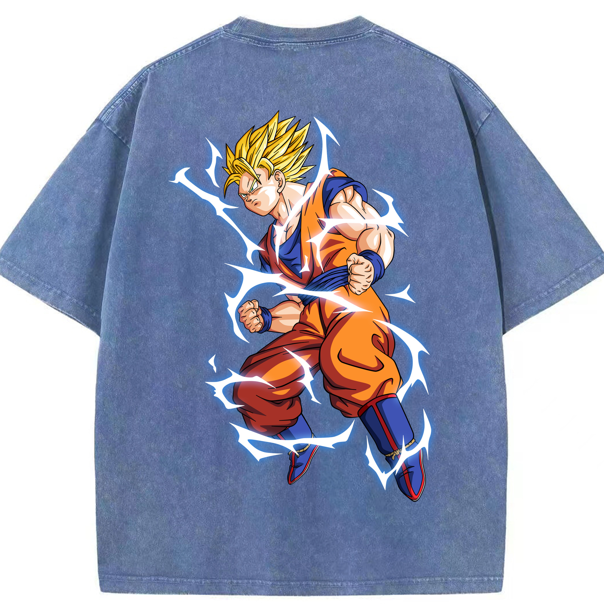 （画像用） ドラゴンボール 孫悟空（そん ごくう）Son Goku カカロット DRAGON BALL Kakarotto 綿100% ヴィンテージ風 半袖Tシャツ（背面プリント）