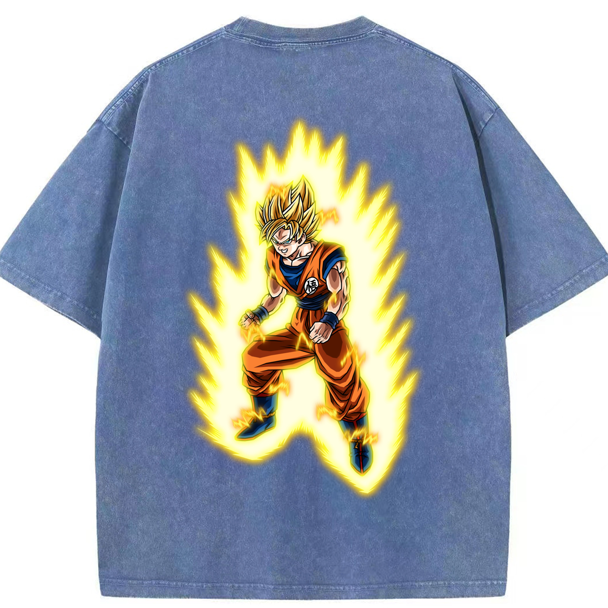 （画像用） ドラゴンボール 孫悟空（そん ごくう）Son Goku カカロット DRAGON BALL Kakarotto 綿100% ヴィンテージ風 半袖Tシャツ（背面プリント）