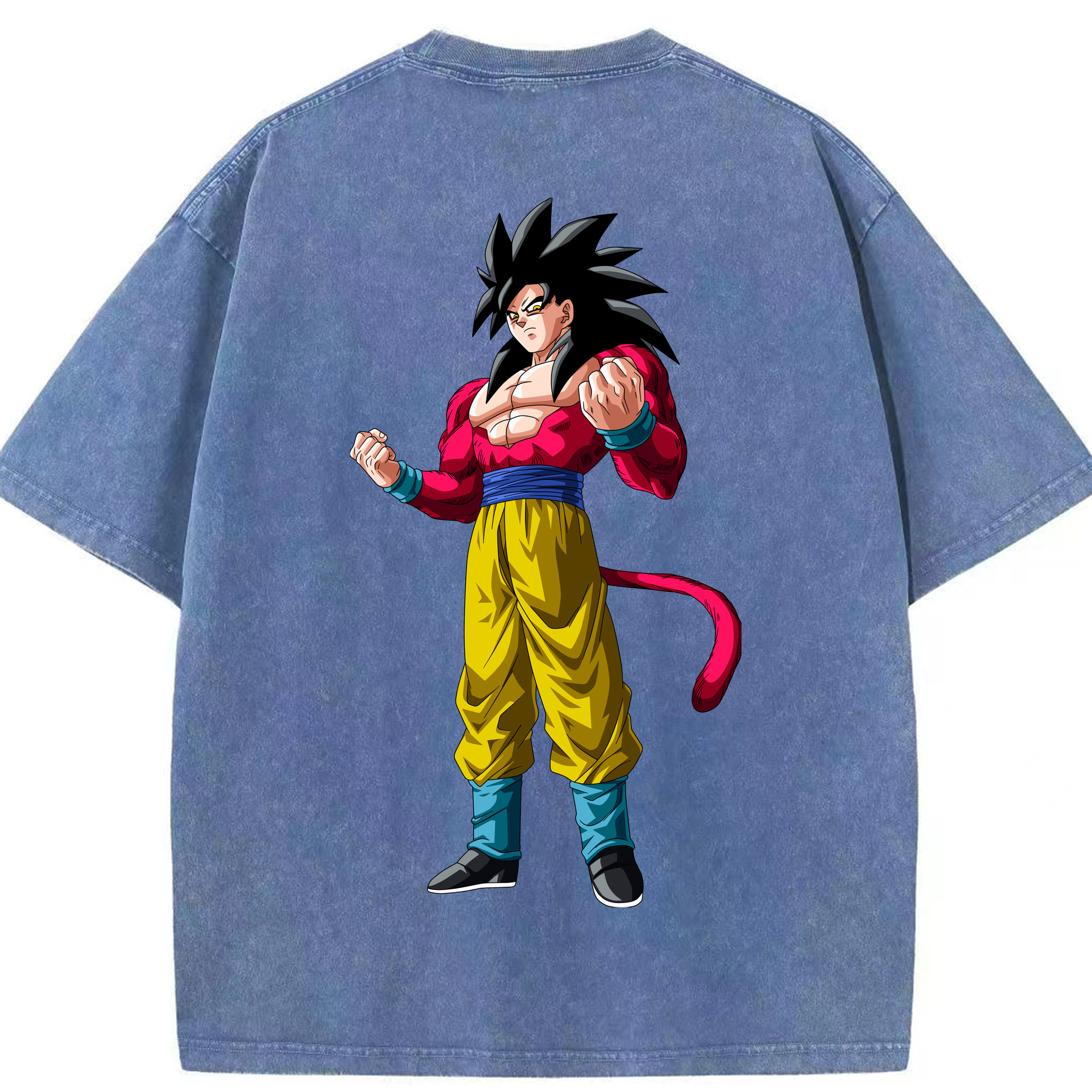 （画像用） ドラゴンボール 孫悟空（そん ごくう）Son Goku カカロット DRAGON BALL Kakarotto 綿100% ヴィンテージ風 半袖Tシャツ（背面プリント）